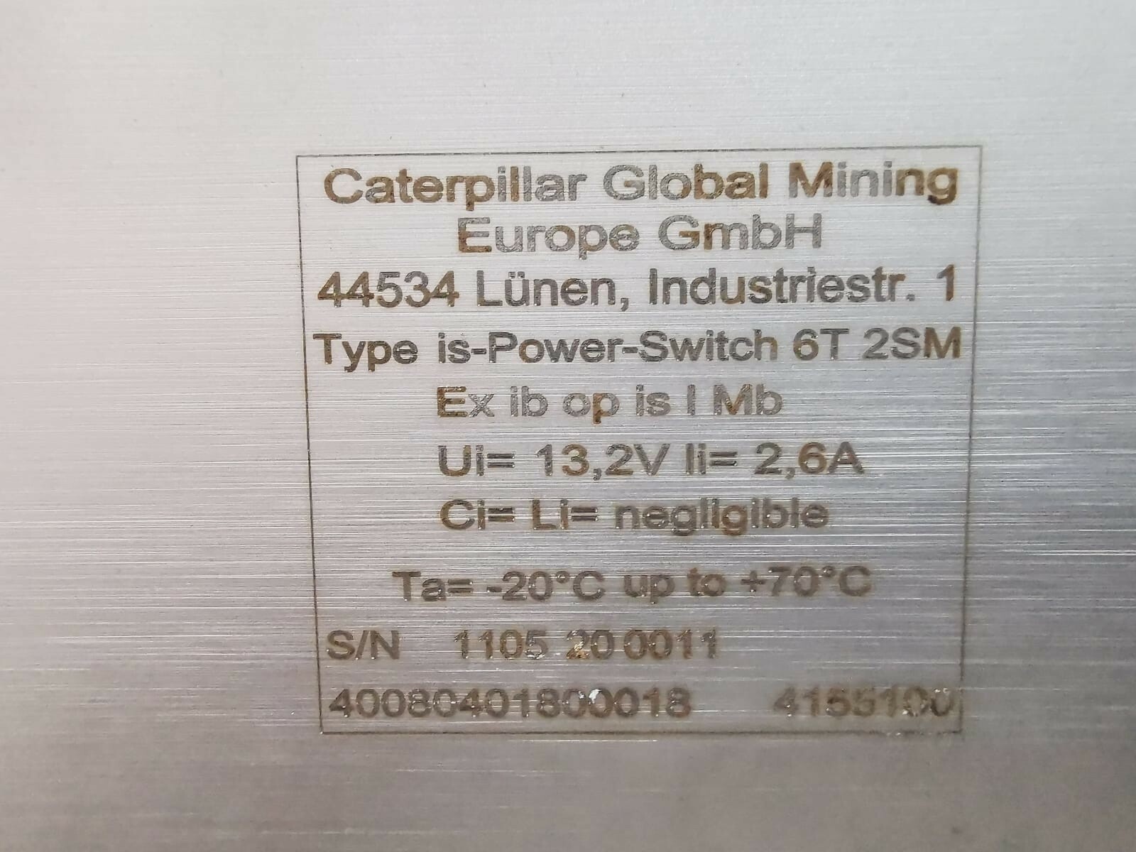 Caterpillar 6T-2SM-EX-IB-OP-IS-I-MB Caterpillar Power Switch 6T 2SM EX IBOP IS I MB 3