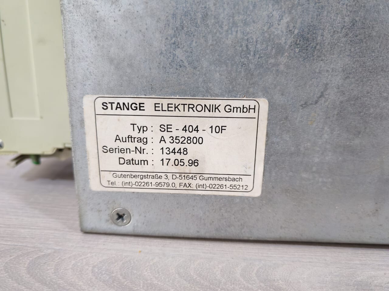 STANGE ELEKTRONIK SE-404-10F STANGE ELEKTRONIK SE-404-10F OPERATOR PANEL 8