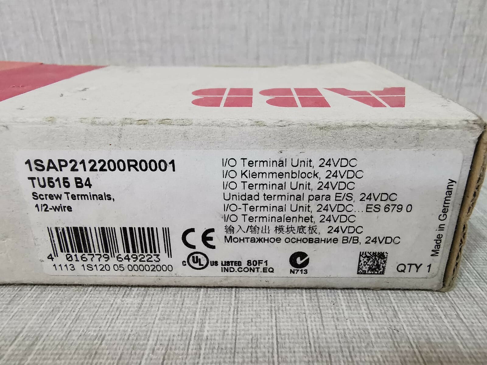 ABB 1SAP212200R0001 ABB TU515 B4 1SAP212200R0001 I/O TERMINAL UNIT 3