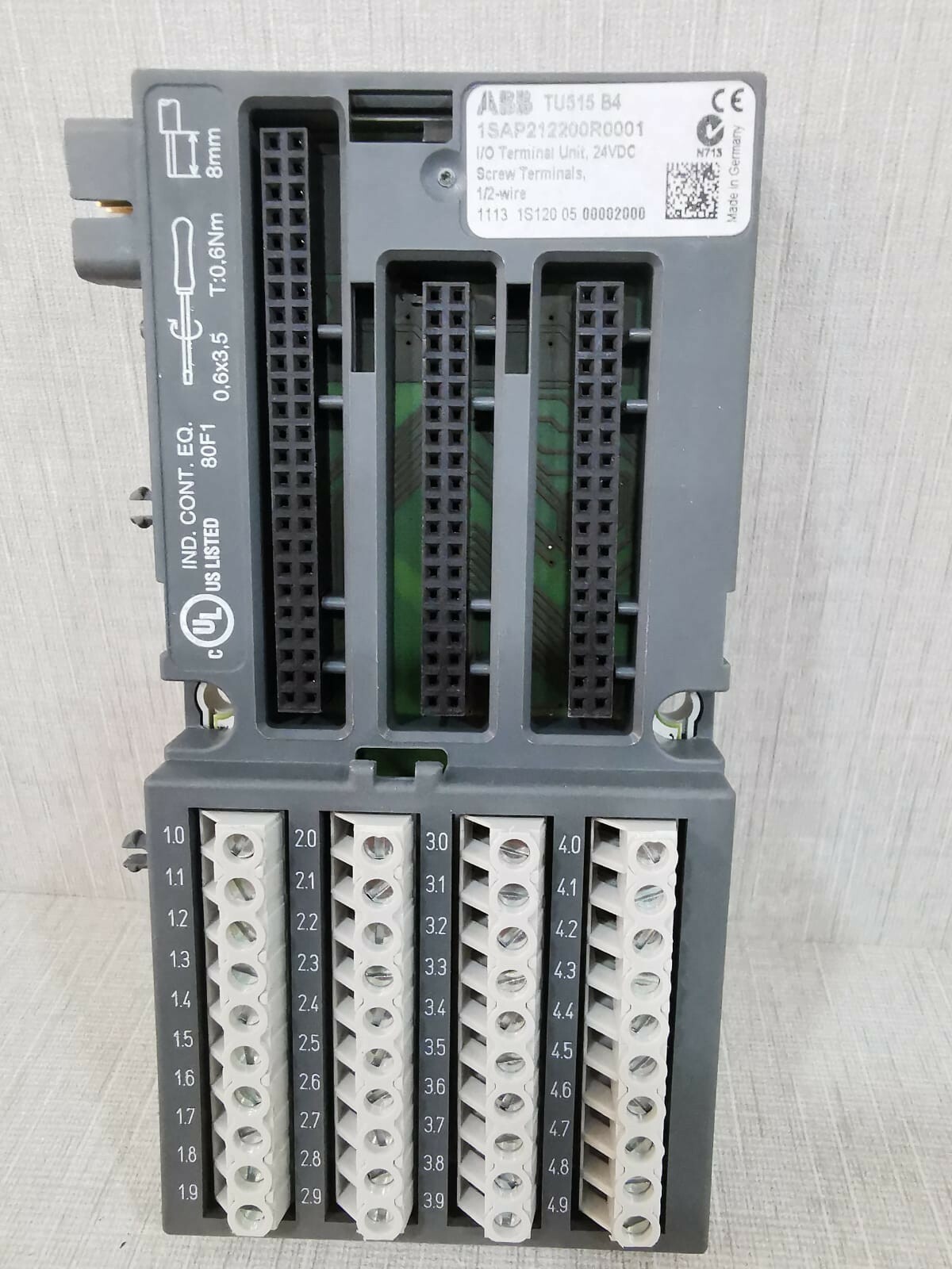 ABB TU515 B4 1SAP212200R0001 I/O TERMINAL UNIT