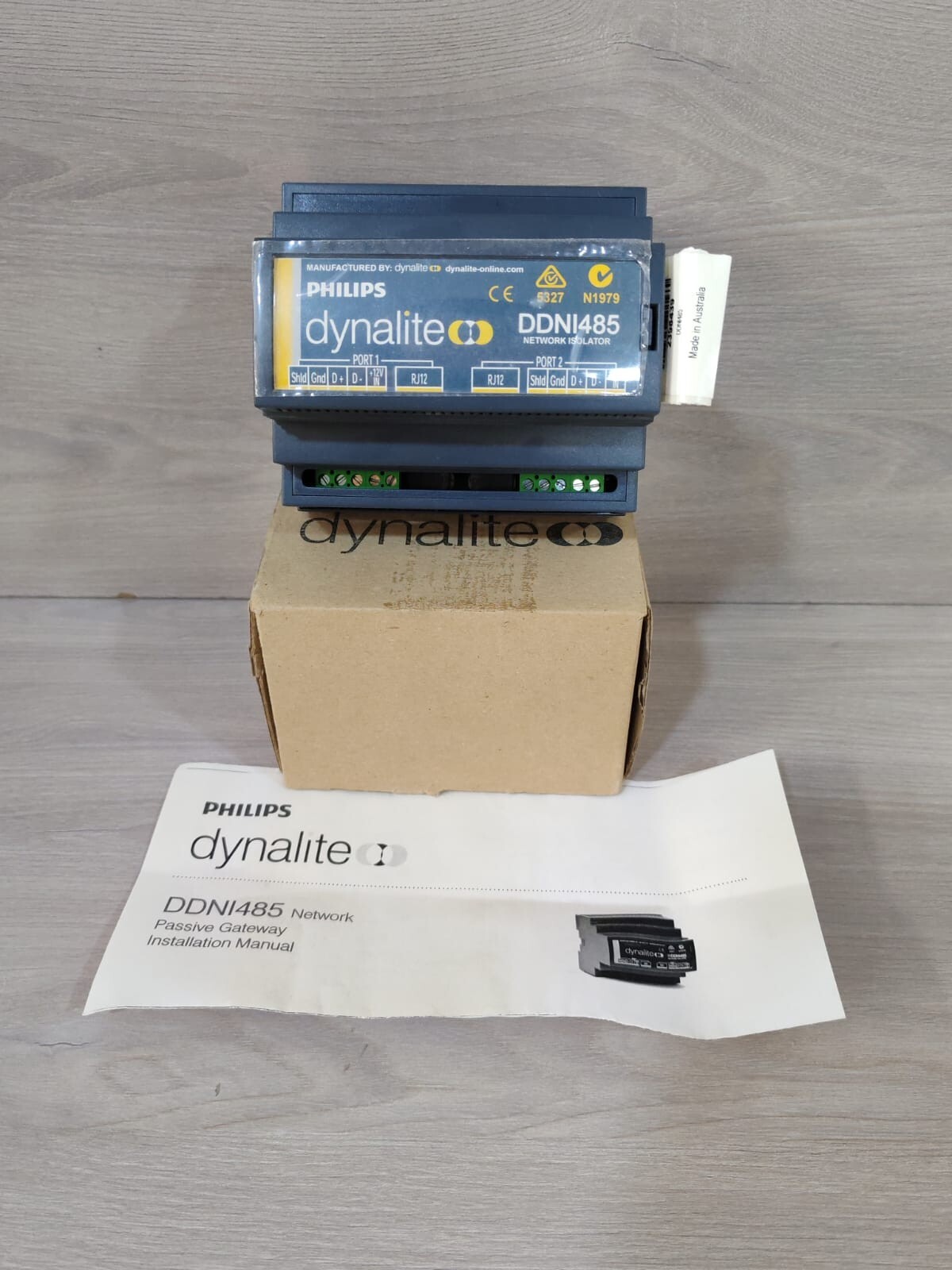 PHILIPS DYNALITE DDNI485 DYNET RS485 INTERFACE NETWORK ISOLATOR -WITH FHILTY BOX
