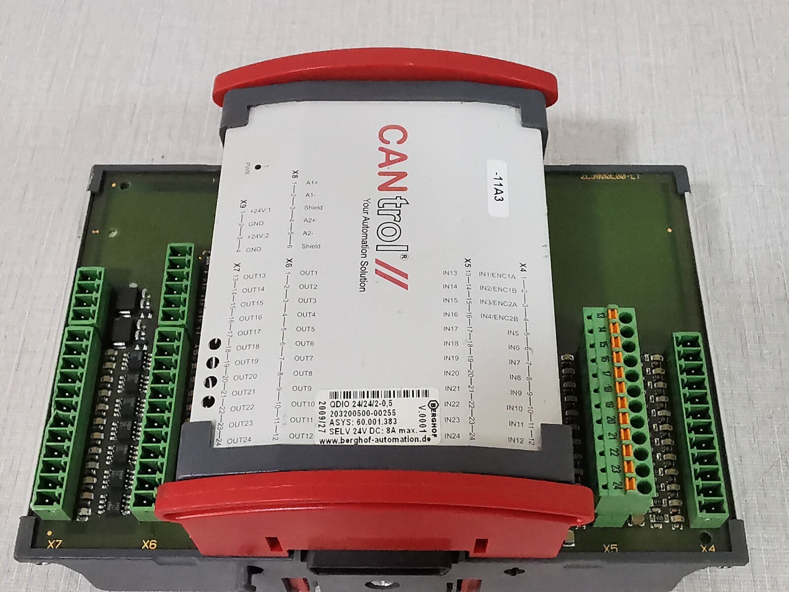 CANtrol 2C3800L00-LT CANtrol QDIO 24/24/2-0.5 PLC Controller 2C3800L00-LT 6