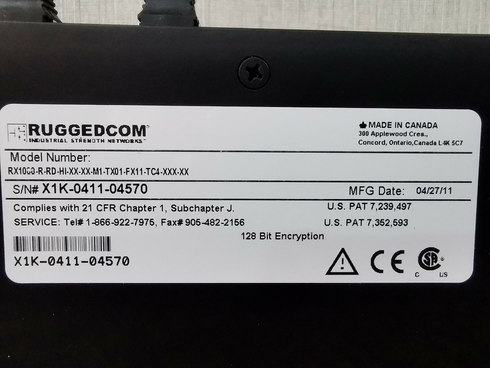 RUGGEDCOM RX1000-R-RD-HI-XX-XX-M1-TX01-FX11-TC4-XXX-XX RUGGEDCOM RX1000 RuggedRouter RX1000-R-RD-HI-XX-XX-M1-TX01-FX11-TC4-XXX-XX 7