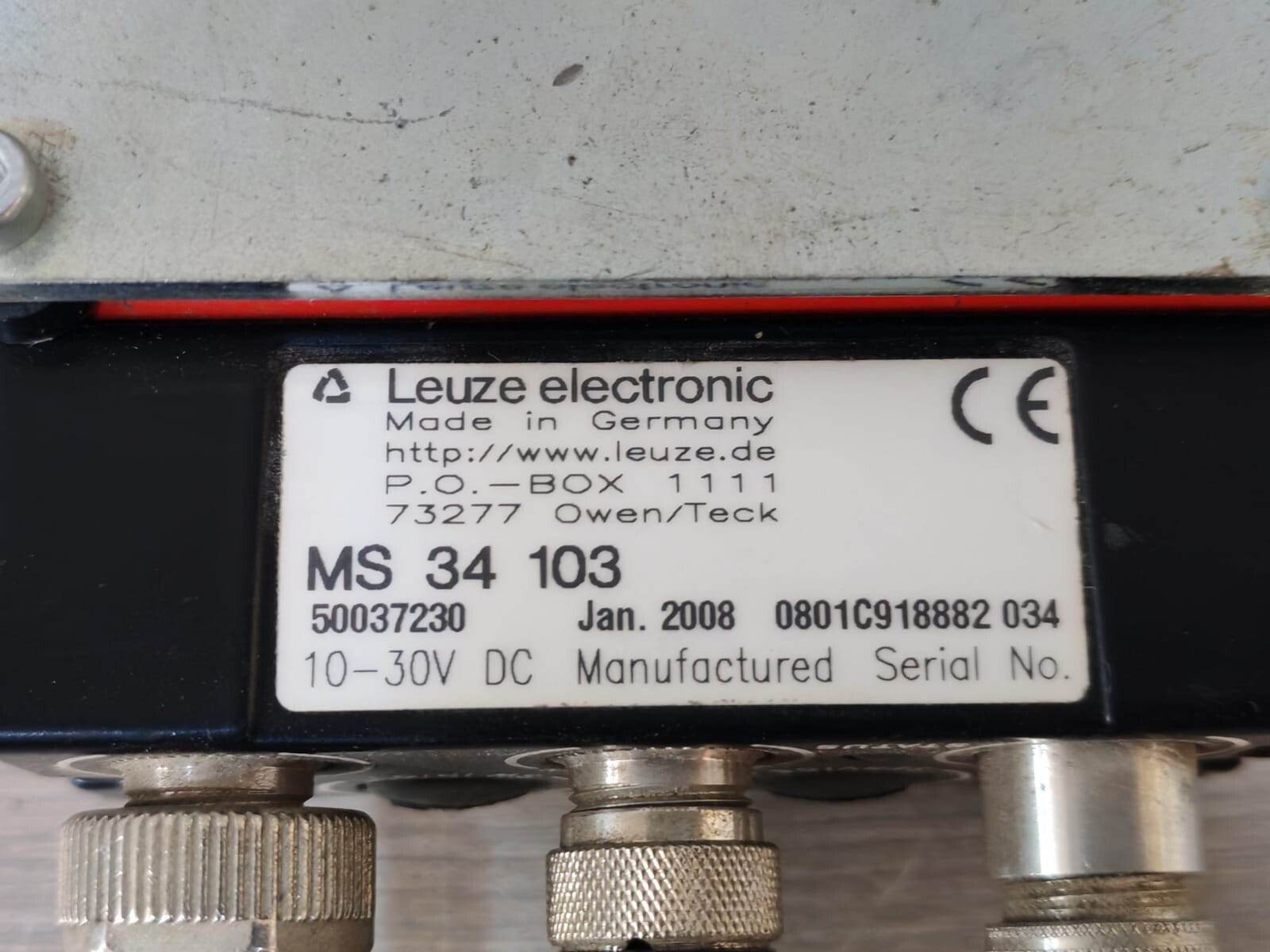 Leuze MS-34-103 LEUZE ELECTRONIC BCL 34 R1 L 100 BARCODE READER WITH MS 34 103 CONNECTOR 3