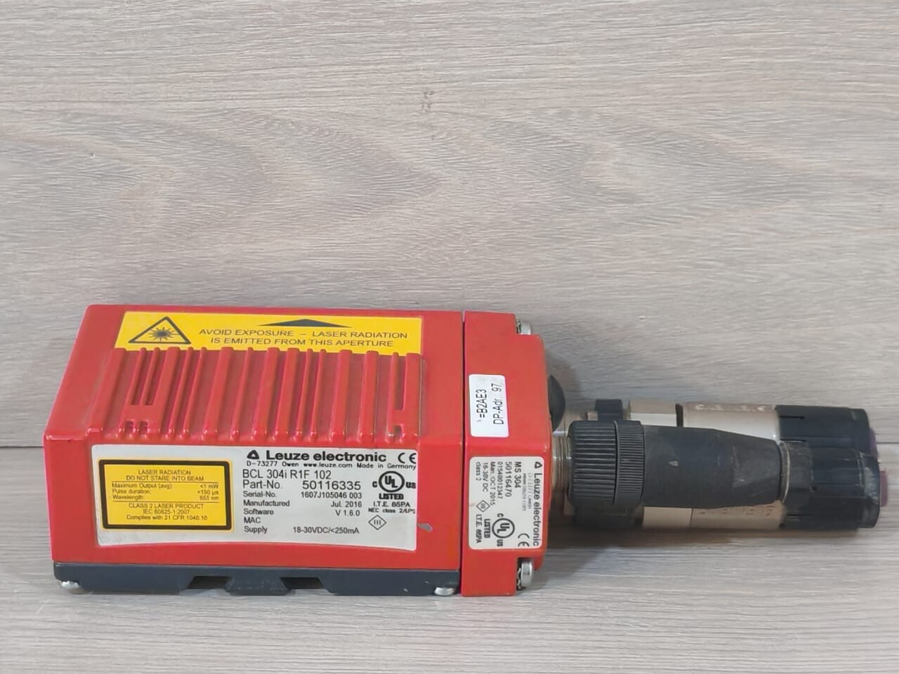 Leuze MS-304 Leuze BCL 304i R1F 102 BAR CODE READER 50116335 WITH MS 304 CONNECTOR 50116470 4