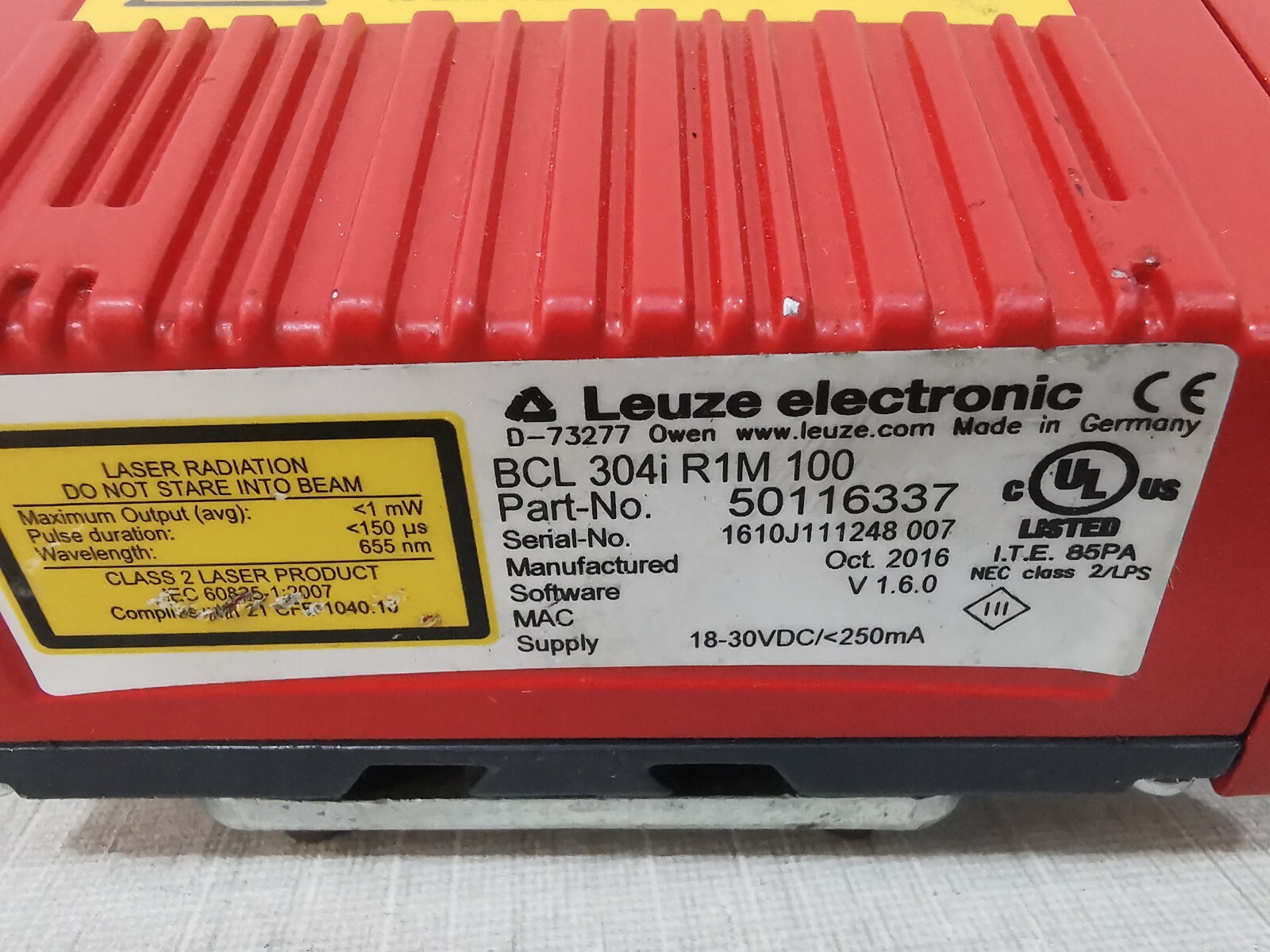Leuze 50116337 Leuze BCL 304i R1M 100 BAR CODE READER 50116337 3