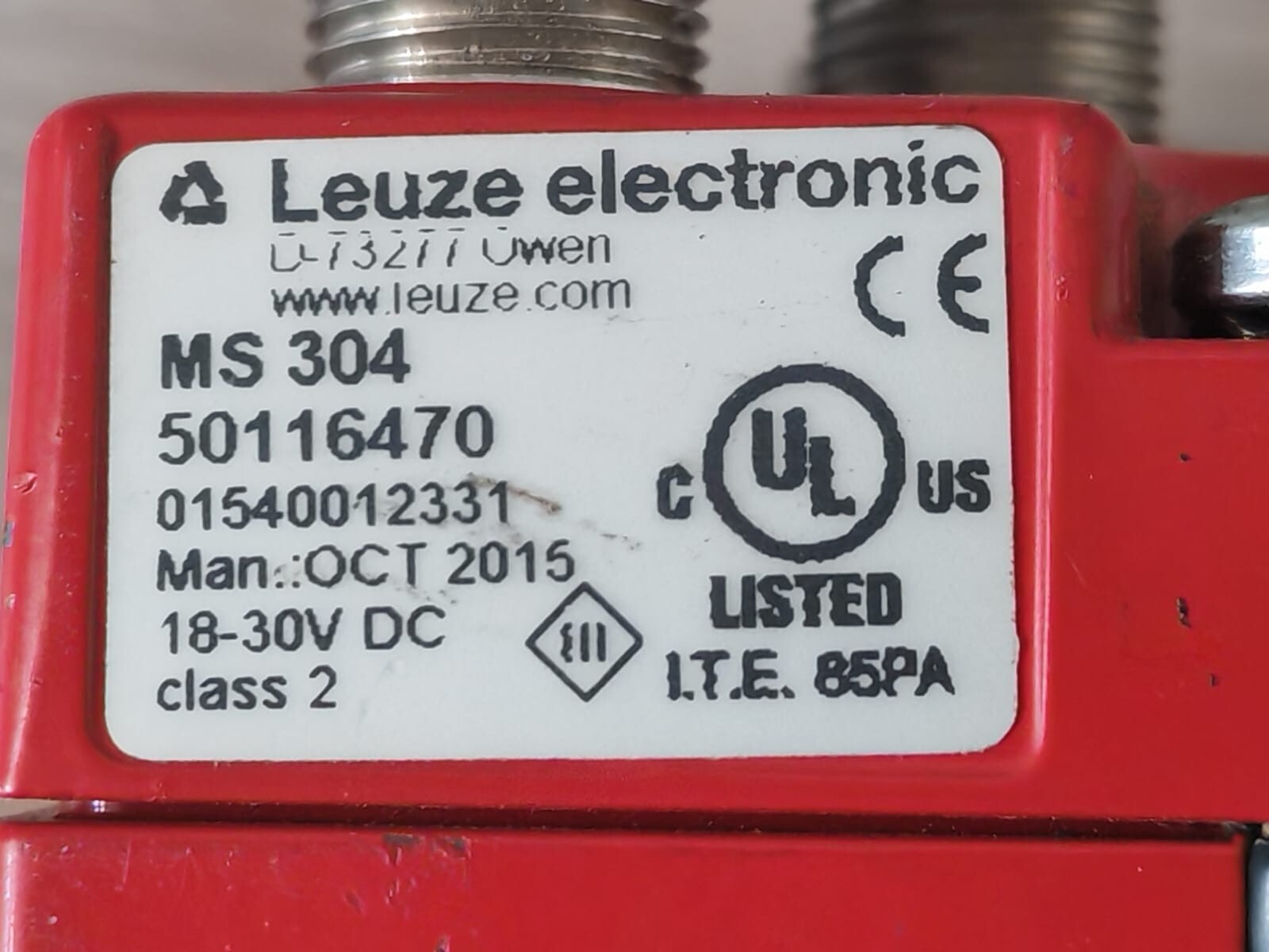 Leuze SL-102 Leuze BCL 304i SL 102 BAR CODE SCANNER 50116355 WITH MS 304 CONNECTOR 50116470 3