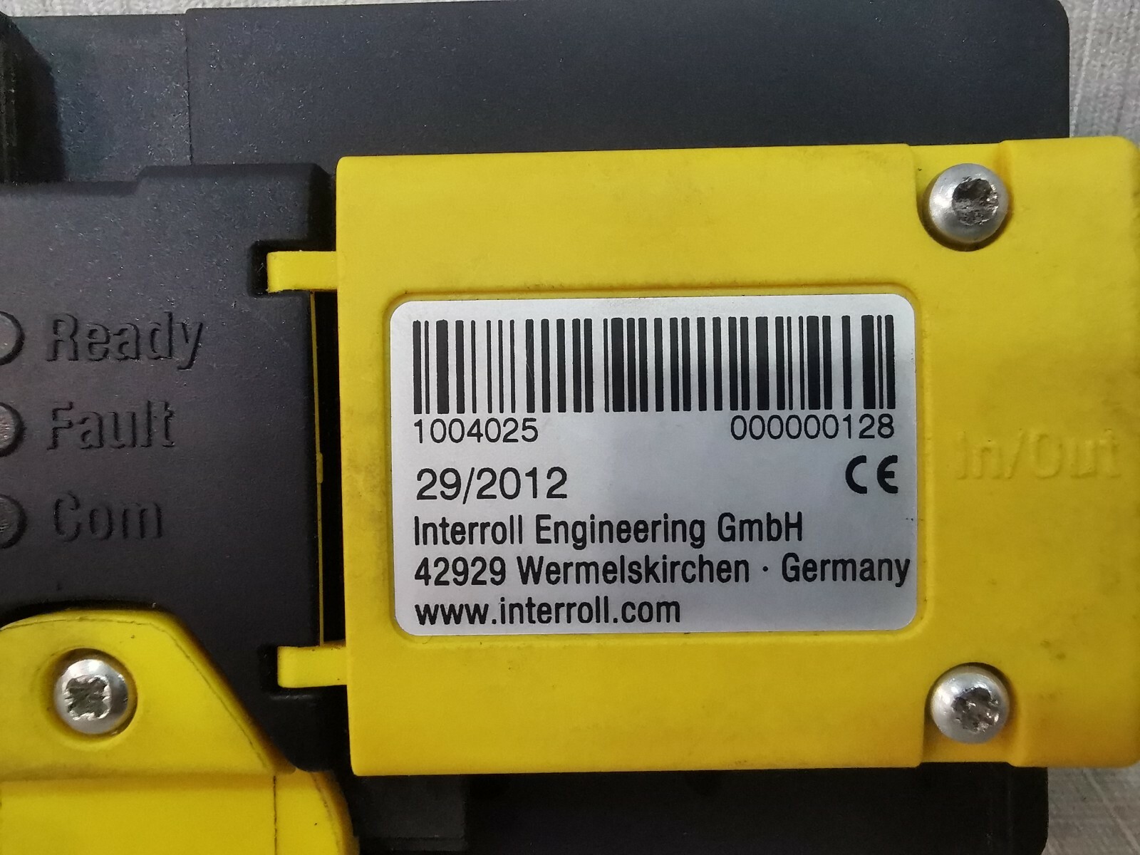 INTERROLL 10040259 29/2012 INTERROLL 1004025 ComControl for RollerDrive 29/2012 3
