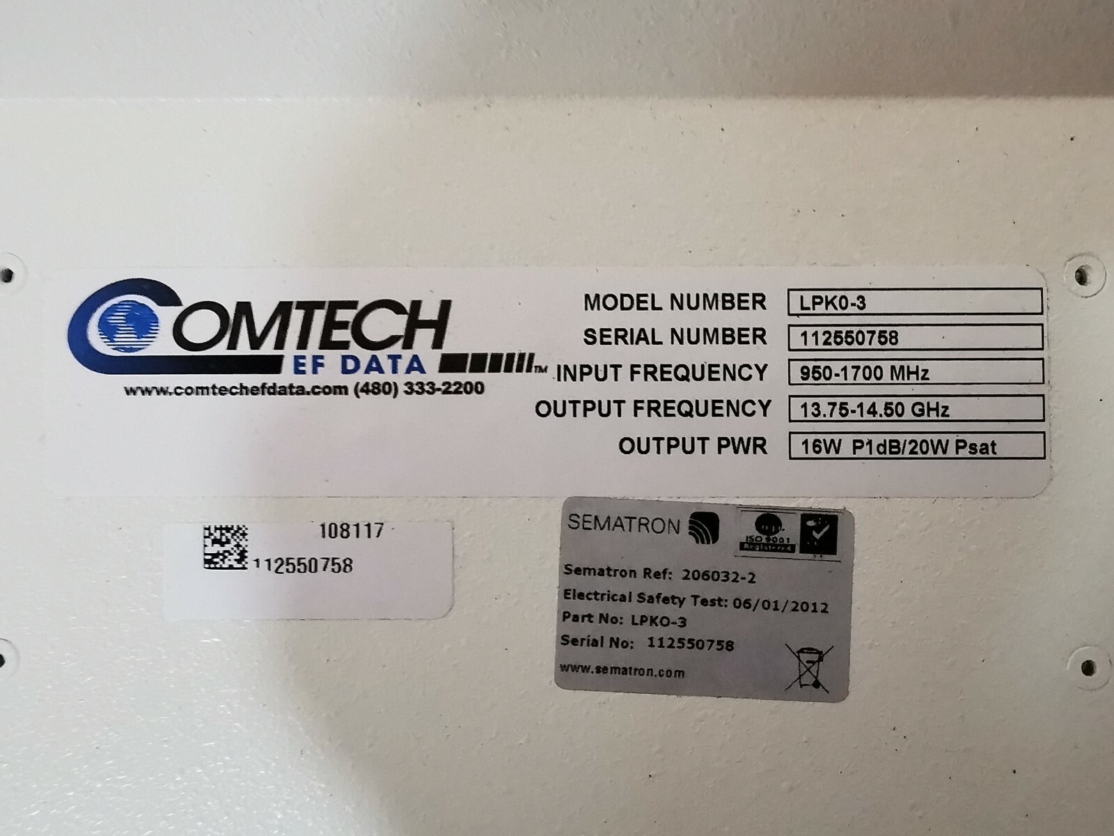 COMTECH 17695-01 COMTECH LPK0-3 COMRESSION POINT 17695-01 2
