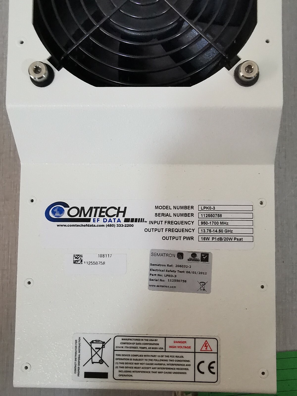 COMTECH 17695-01 COMTECH LPK0-3 COMRESSION POINT 17695-01 5