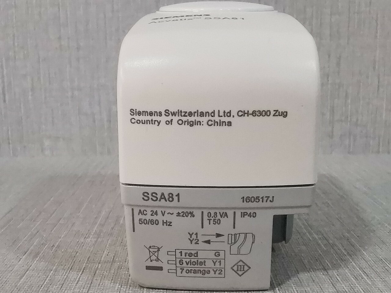Siemens FHP2B04 / FHP2 / F2H** SIEMENS Acvatix SSA81 ELECTRICAL ACTUATOR AC 24V 50/60HZ - WITH FILTHY BOX 6