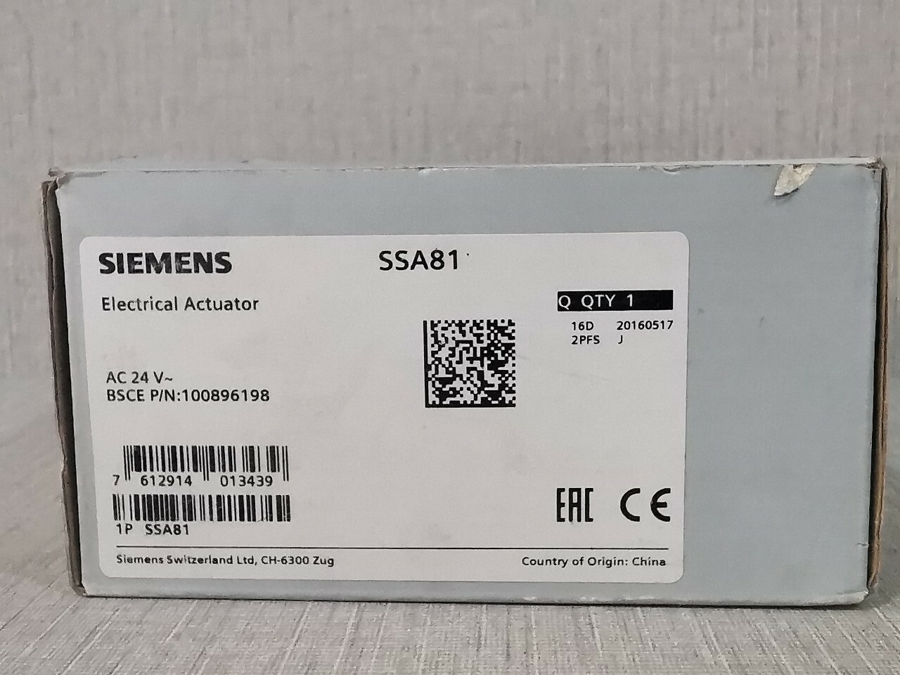 Siemens FHP2B04 / FHP2 / F2H** SIEMENS Acvatix SSA81 ELECTRICAL ACTUATOR AC 24V 50/60HZ - WITH FILTHY BOX 8