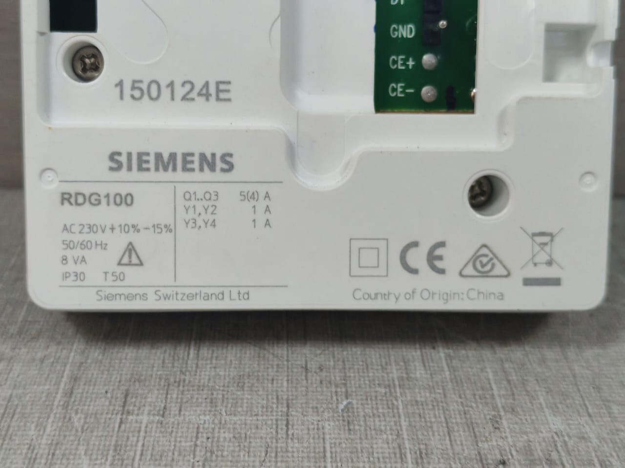 Siemens RDG100 SIEMENS RDG100 150124E ROOM THERMOSTAT 10