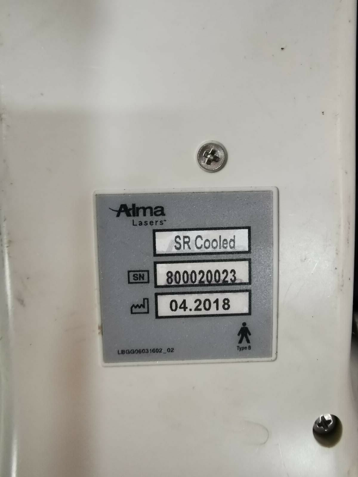 Alma SR-COOLED Alma SR Cooled LASER HANDPIECE 800020023 / 04.2018 2