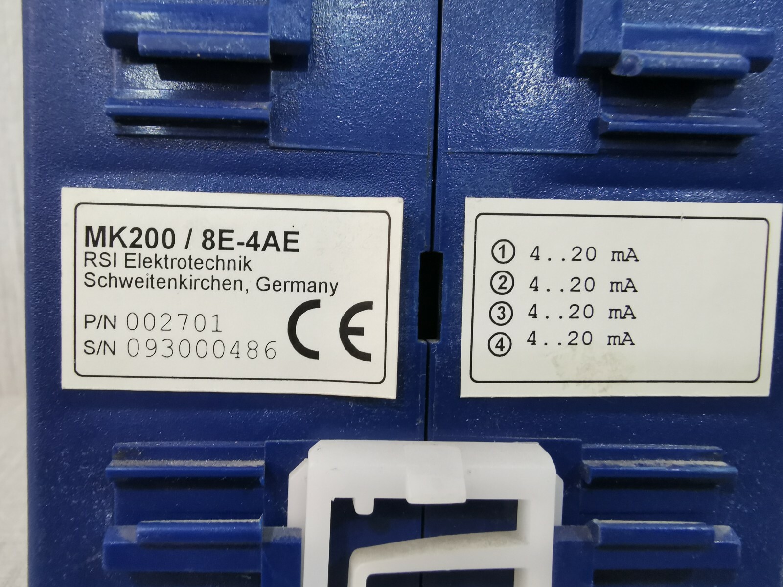 R.S.I MK200 8E-4AE R.S.I MK200 8E-4AE Analog Input 5