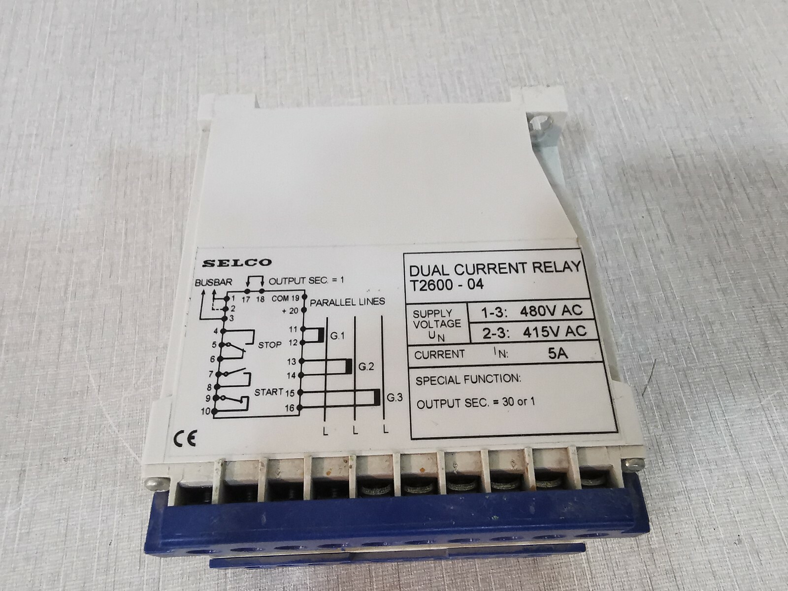 SELCO T2600-04 SELCO T2600 DUAL CURRENT RELAY T2600-04 2