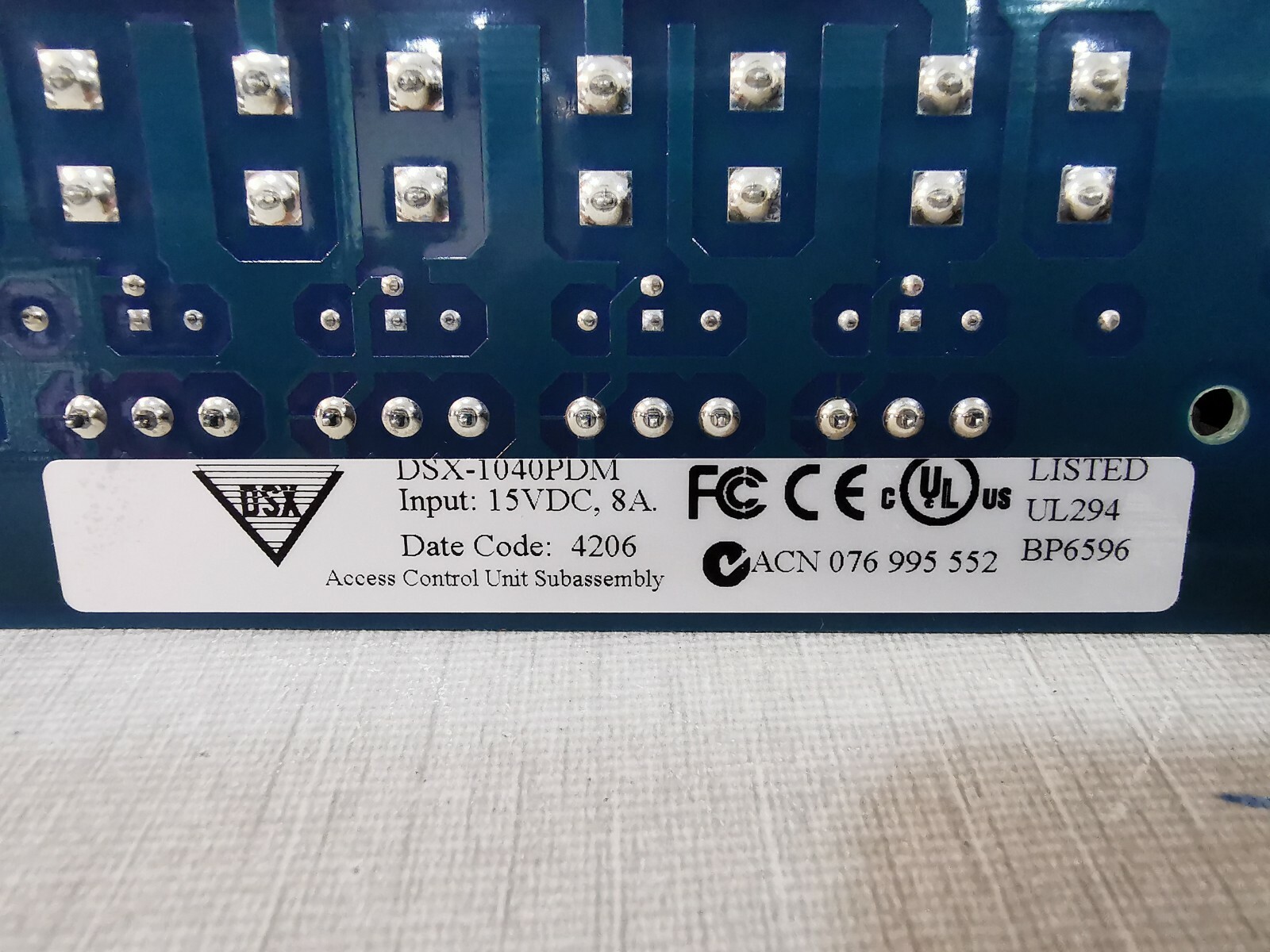DSX DSX-1040PDM DSX DSX-1040PDM Access Control Unit Subassembly 4