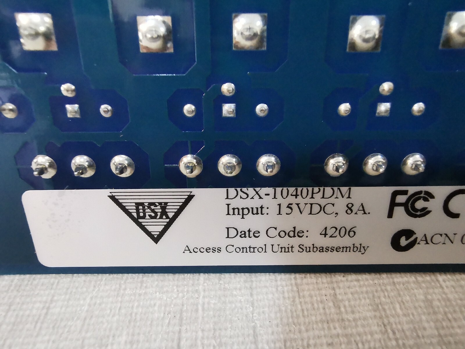 DSX DSX-1040PDM DSX DSX-1040PDM Access Control Unit Subassembly 5