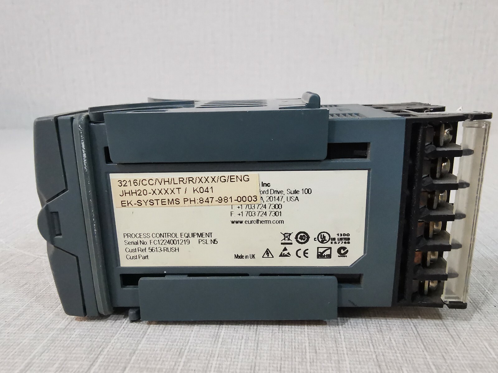 EUROTHERM 3216/CC/VH/LR/R/XXX/G/ENG EUROTHERM 3216 PROCESS CONROL UNIT 3216/CC/VH/LR/R/XXX/G/ENG 2