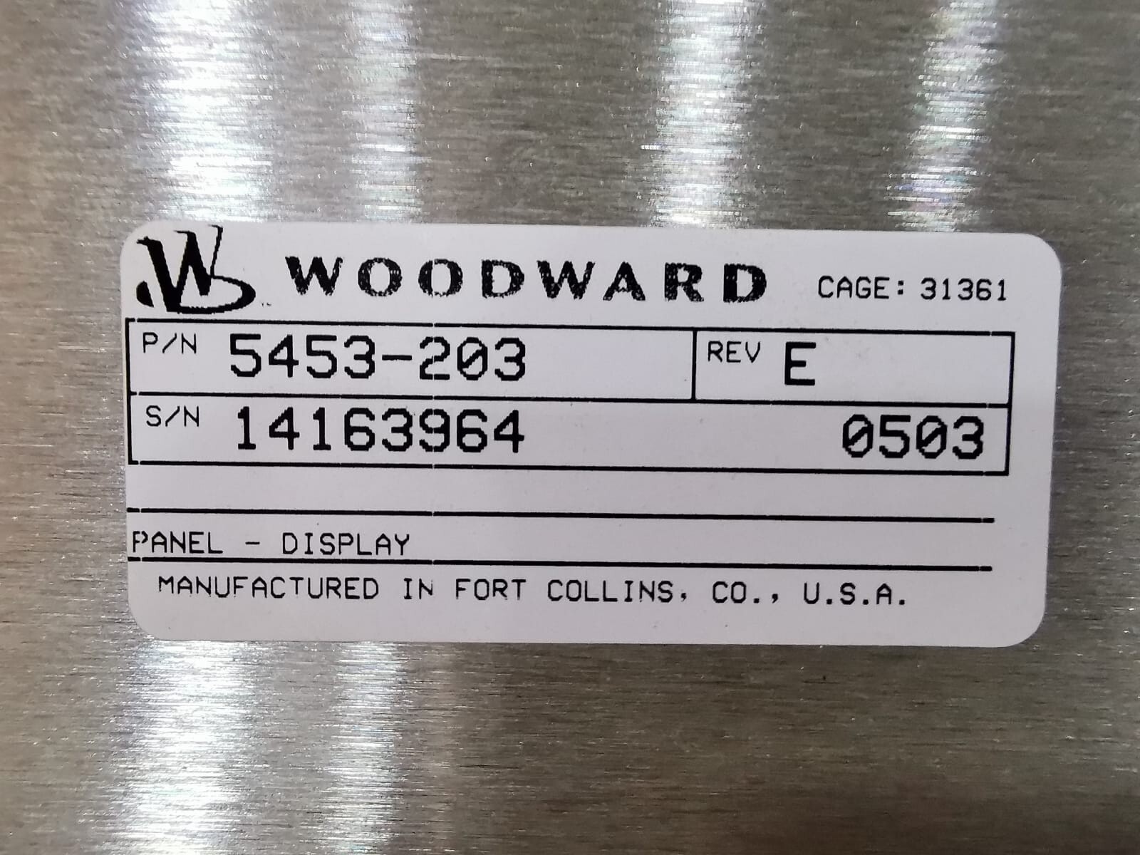 Woodward 5453-203 WOODWARD 5453-203 REV E OPERATOR INTERFACE PANEL 2