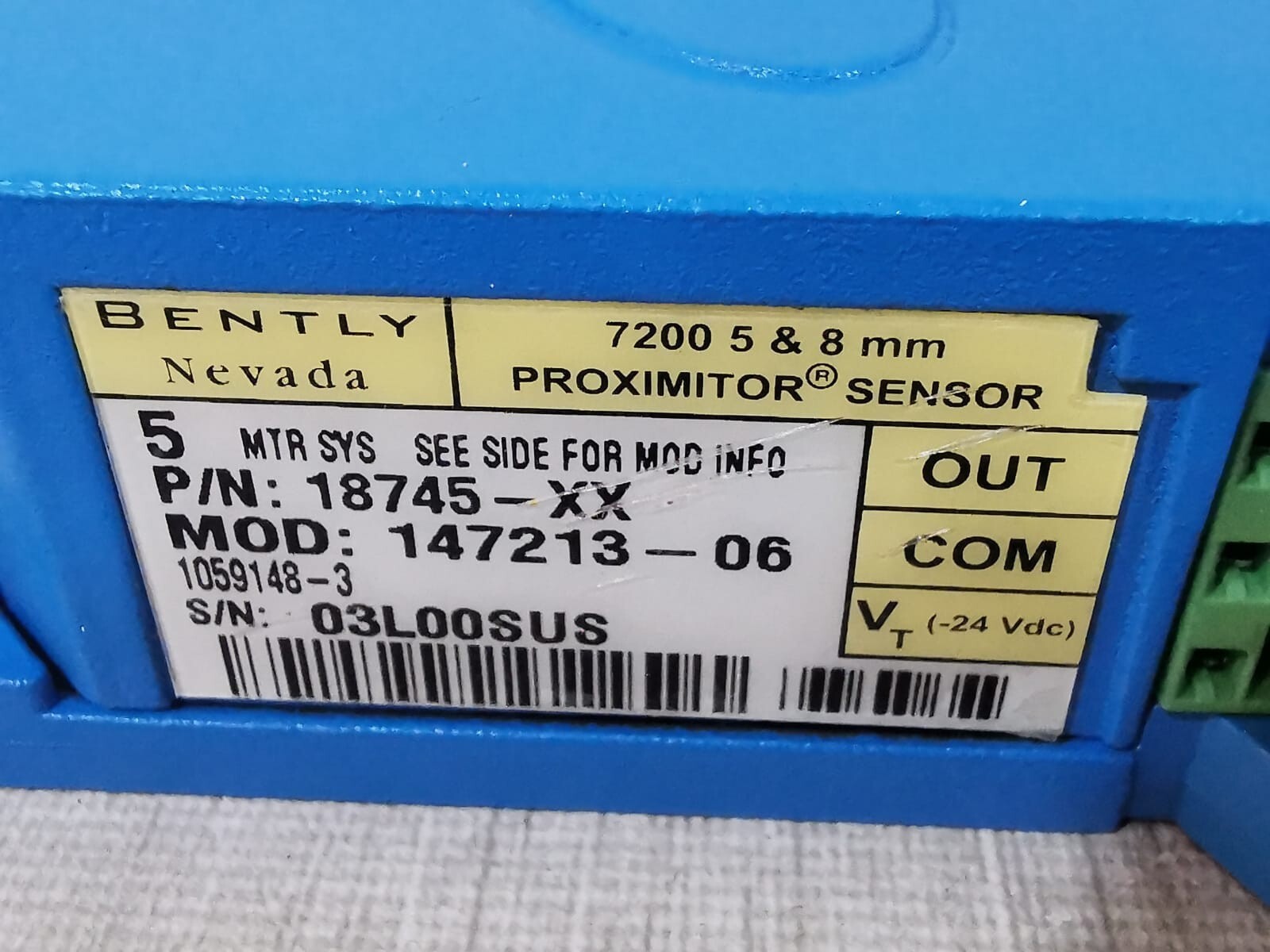Bently Nevada 18745-XX / 7200 Bently Nevada 18745-XX / 7200 5/8mm Proximitor Sensor 147213-06 3