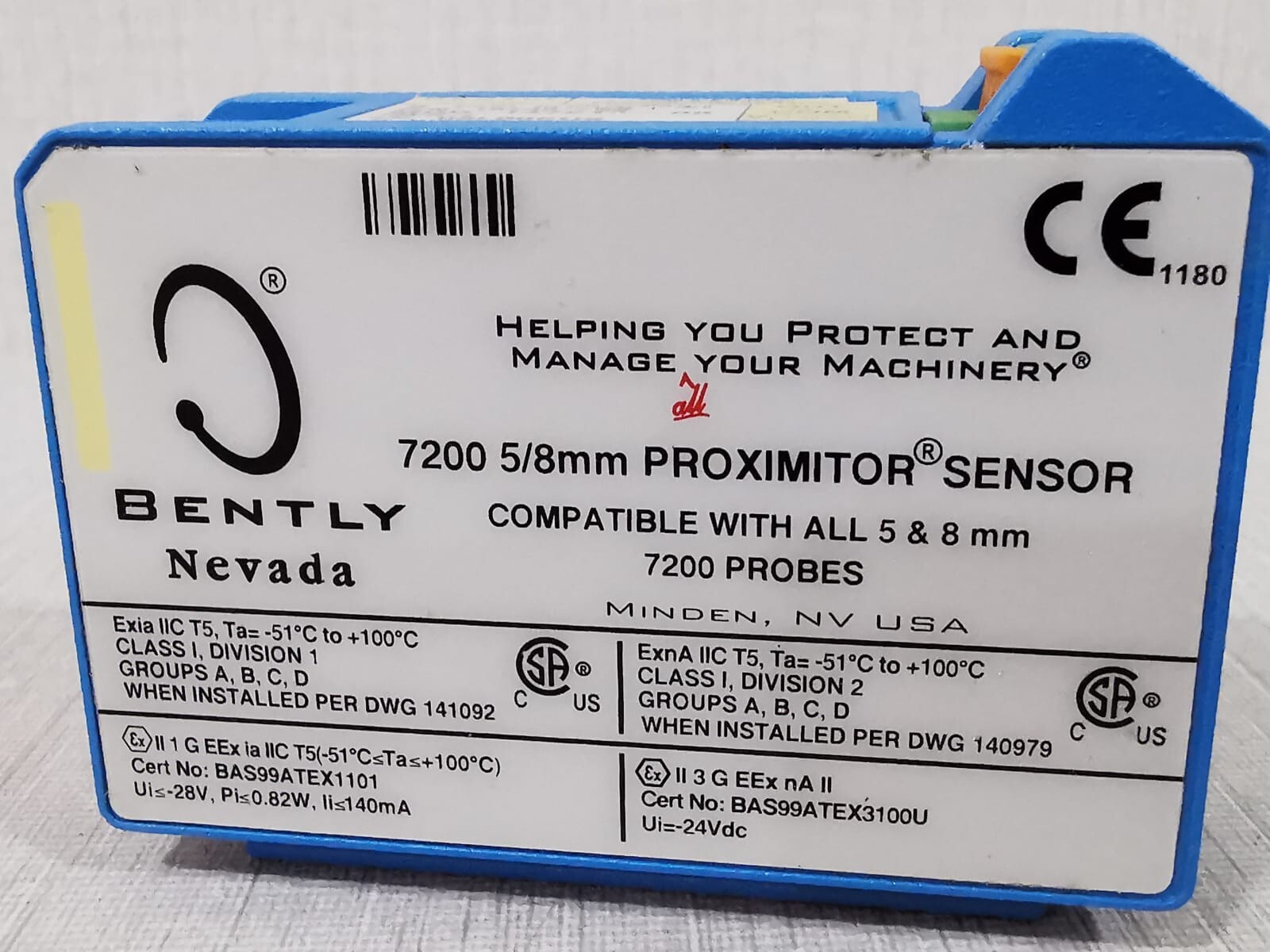 Bently Nevada 18745-XX / 7200 5/8mm Proximitor Sensor 147213-06