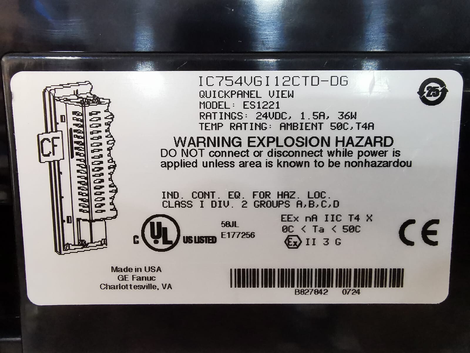 GE IC754VGI12CTD-DG GE FANUC IC754VGI12CTD-DG Quick Panel View ES1221 Need change Screen 4