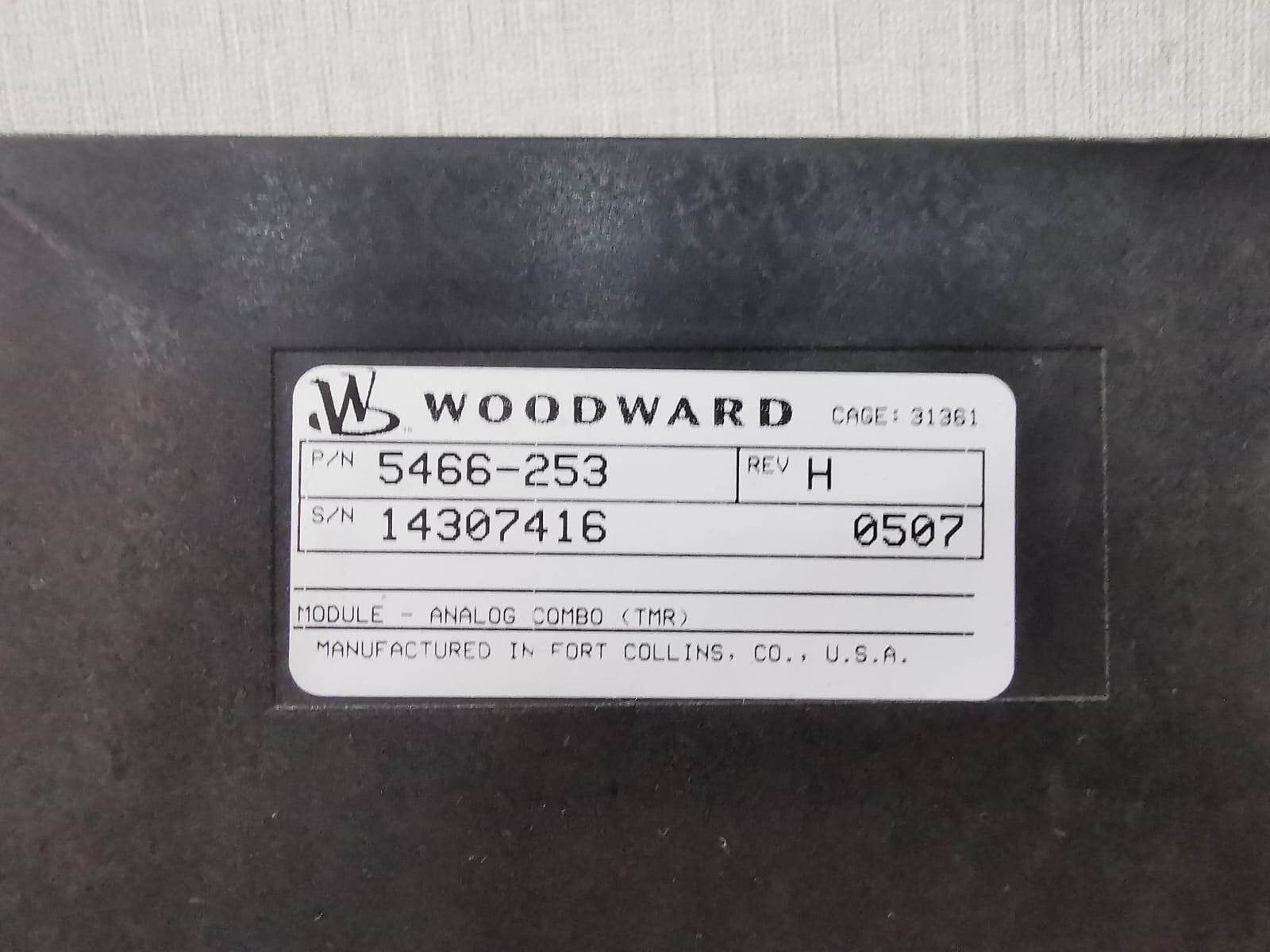 Woodward 5466-253 WOODWARD 5466-253 REV H ANALOG COMBO TMR 2