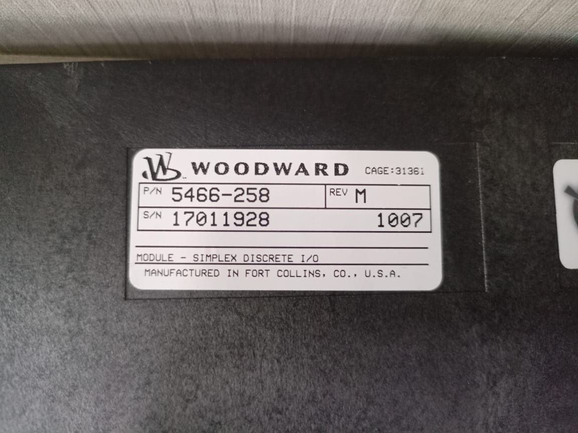 Woodward 5466-258 REV M WOODWARD 5466-258 REV M SIMPLEX DISCRETE I/O MODULE 5