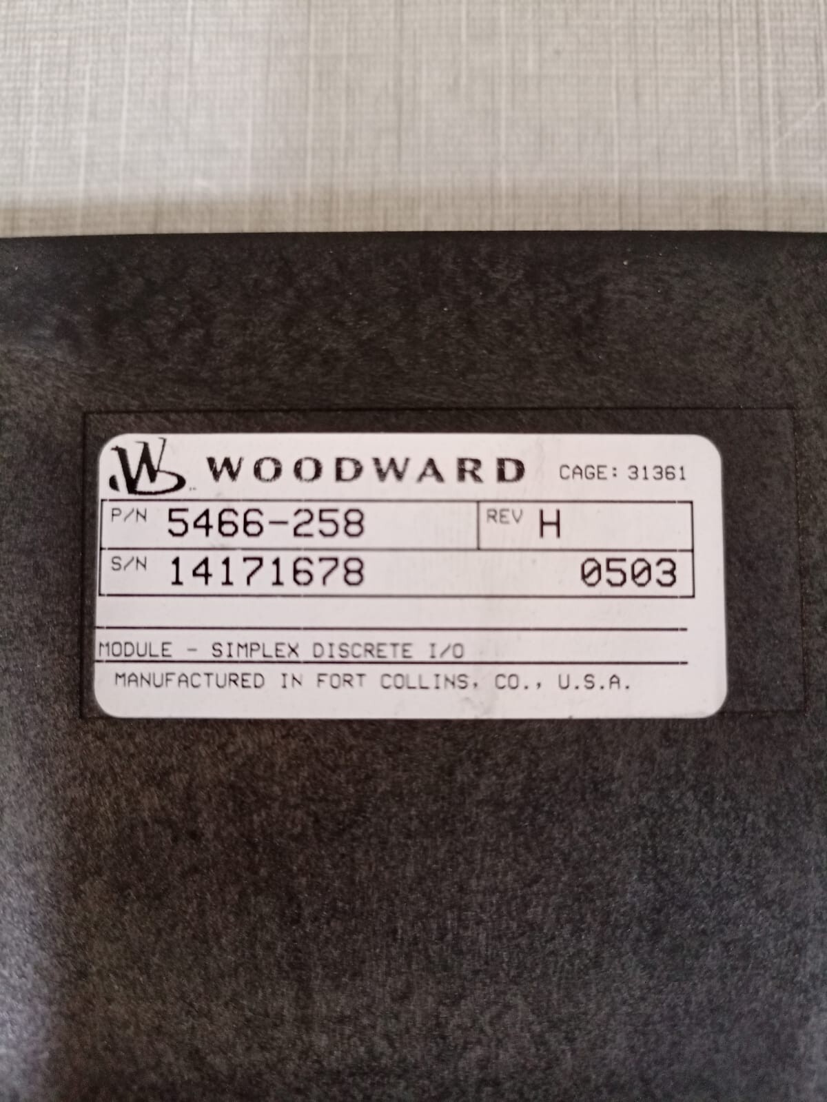 Woodward 5466-258 REV H WOODWARD 5466-258 REV H SIMPLEX DISCRETE I/O MODULE 2