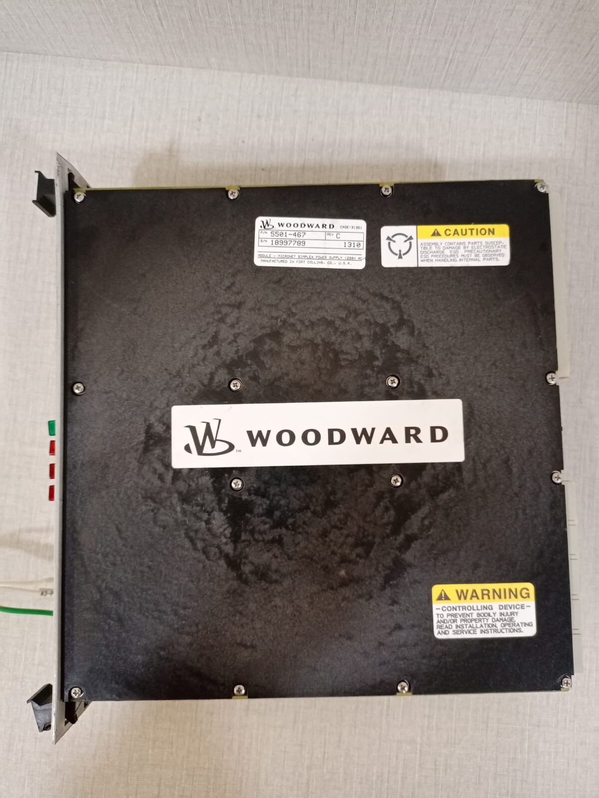Woodward 5501-467 WOODWARD 5501-467 REV. C MICRONET SIMPLEX POWER SUPPLY 220 VOLT 3