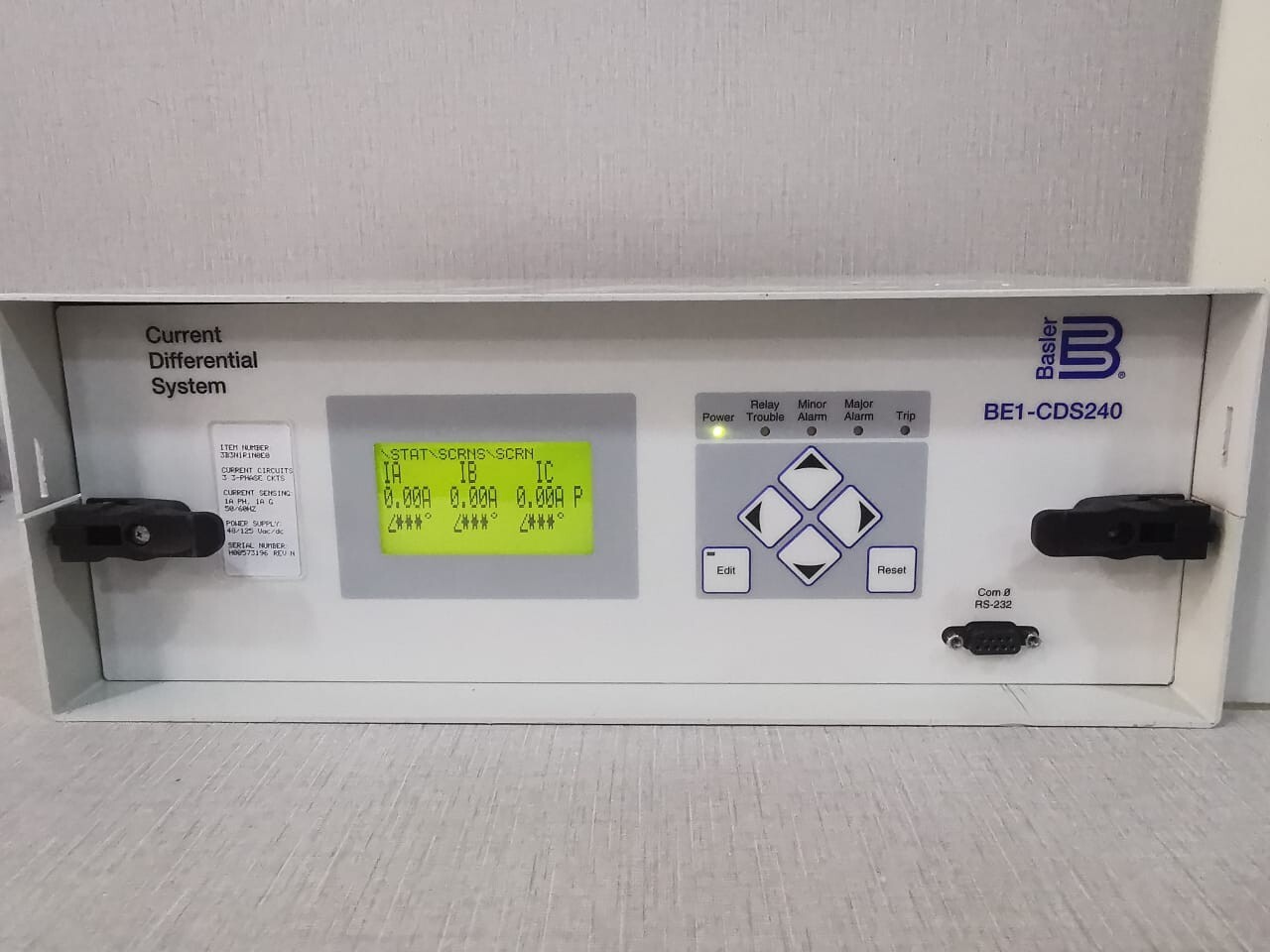 Basler BE1-CDS240 CURRENT DIFFERENTIAL SYSTEM 48/ 125 Vac /Dc