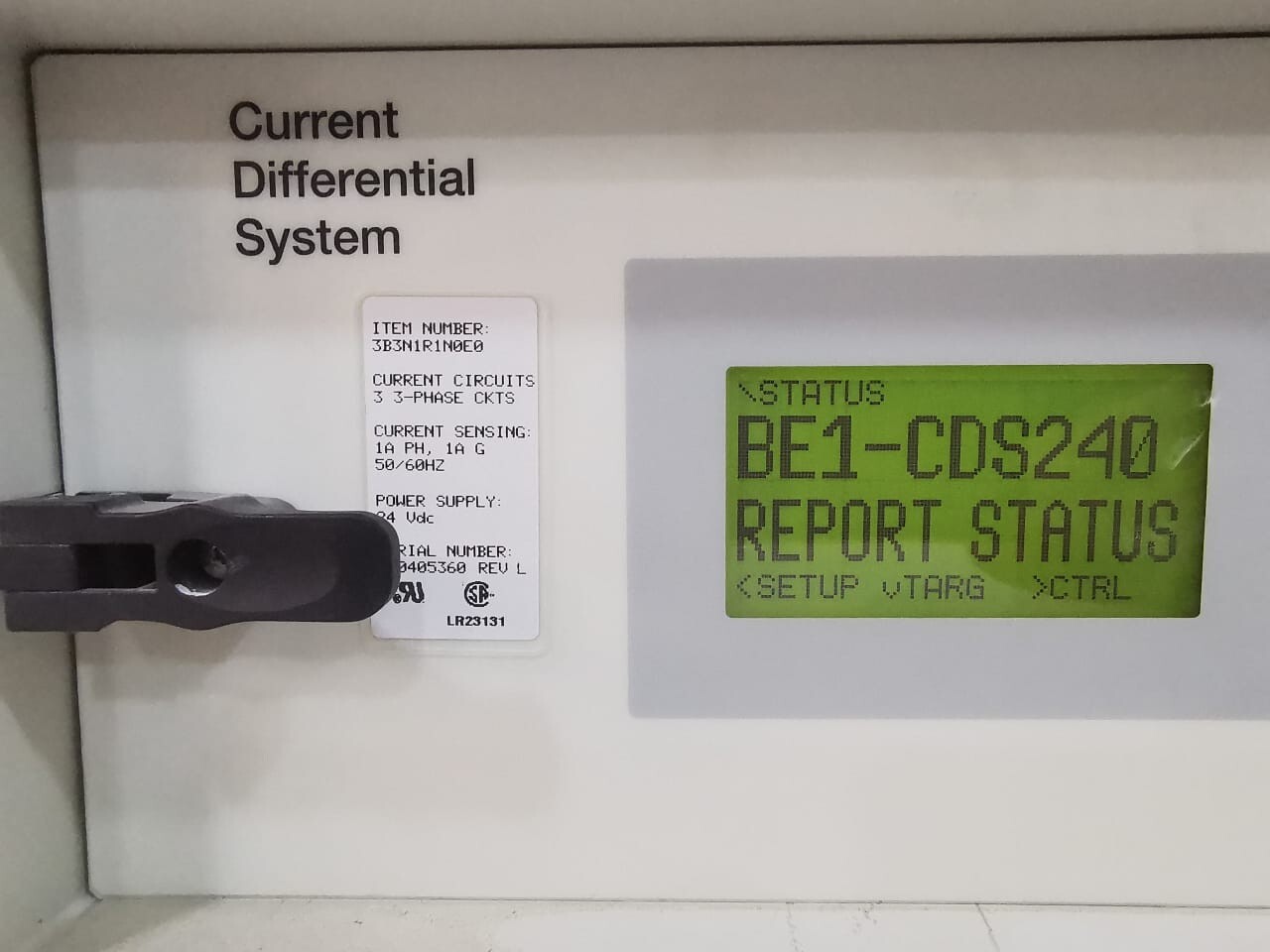 Basler BE1-CDS240 Basler BE1-CDS240 CURRENT DIFFERENTIAL SYSTEM 24Vdc 7