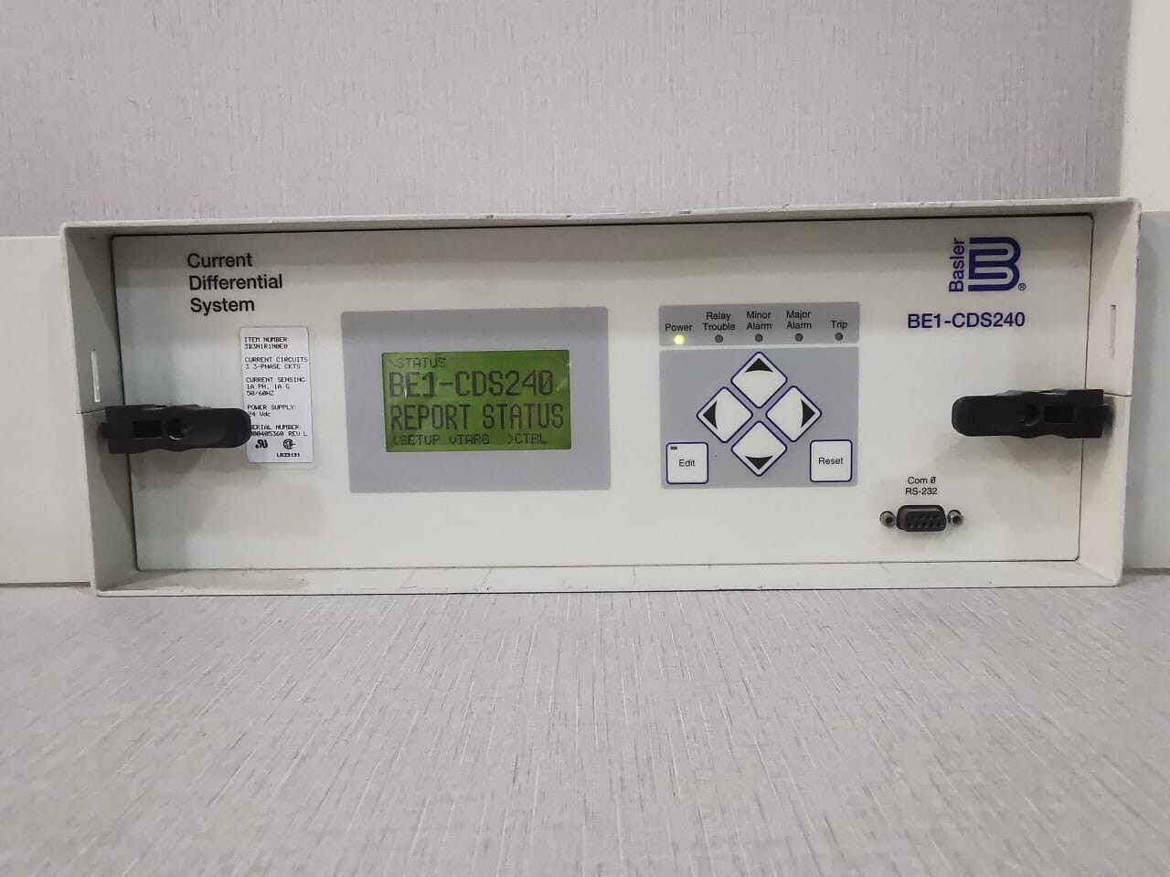 Basler BE1-CDS240 CURRENT DIFFERENTIAL SYSTEM 24Vdc
