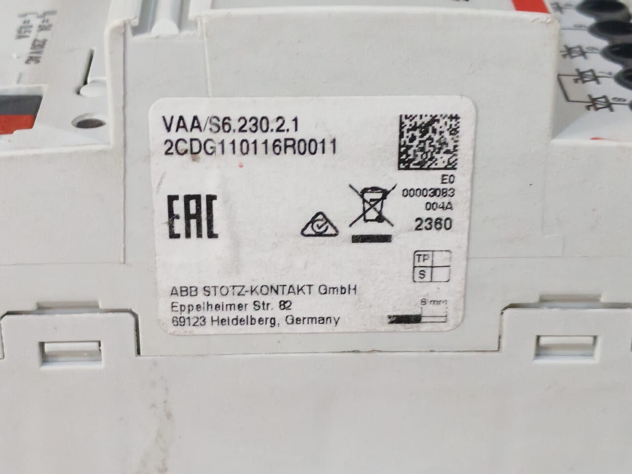 ABB 2CDG 110 177 R0011 ABB VAA/S6.230.2.1 Control Unit 2CDG110116R0011 3