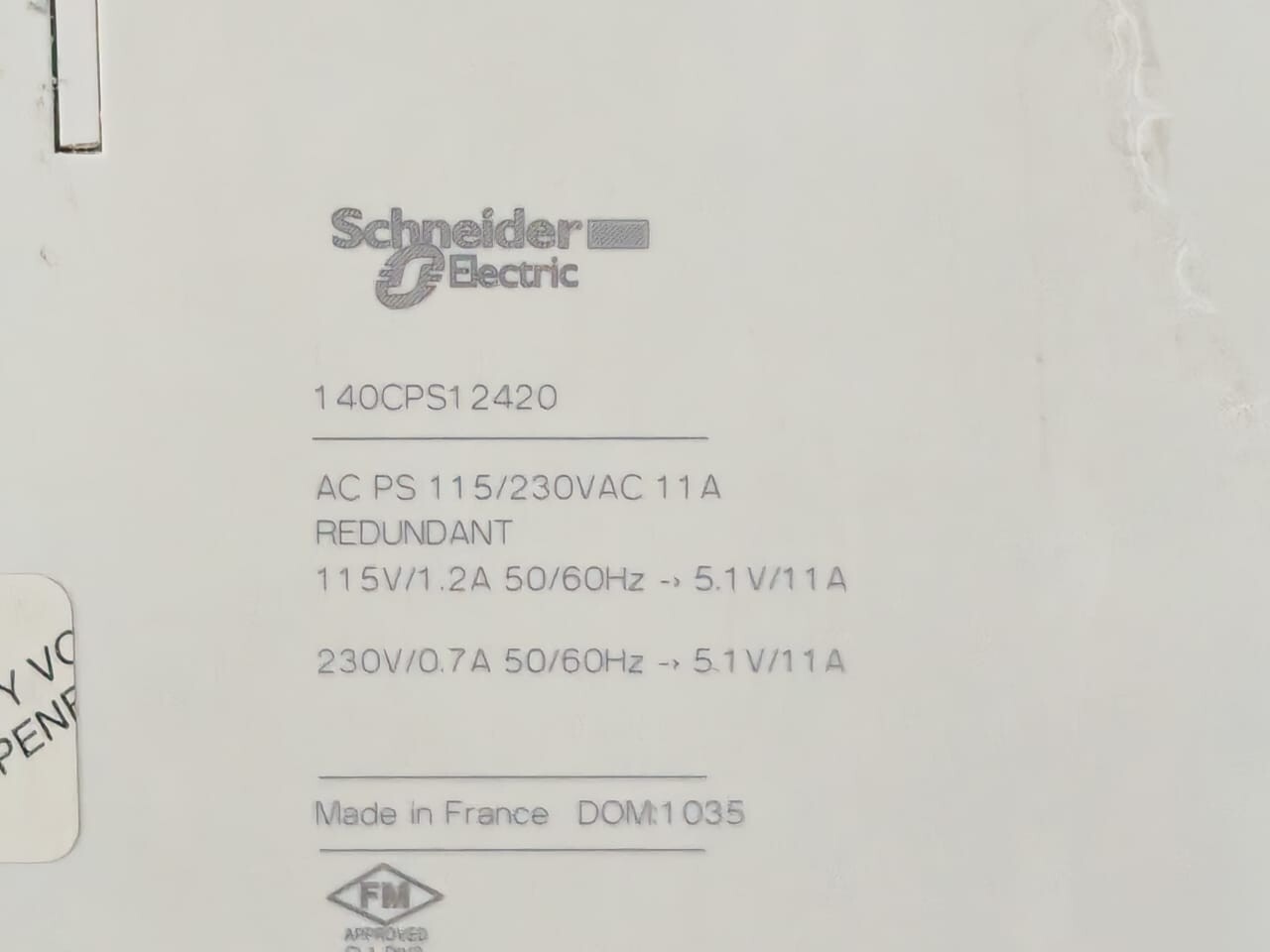 Schneider Electric 140 CPS 124 20 Schneider Electric 140 CPS 124 20 Power Supply PV.06 RL.03- WITHOUT COVER 5