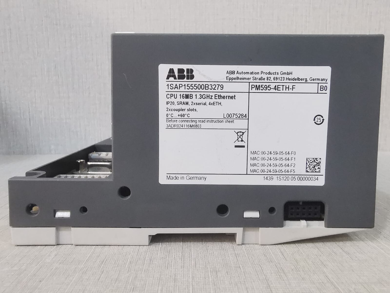 ABB 1SAP155500B3279 ABB PM595-4ETH-F B0 PLC Processor Programmable Logic Controller 1SAP155500B3279 3