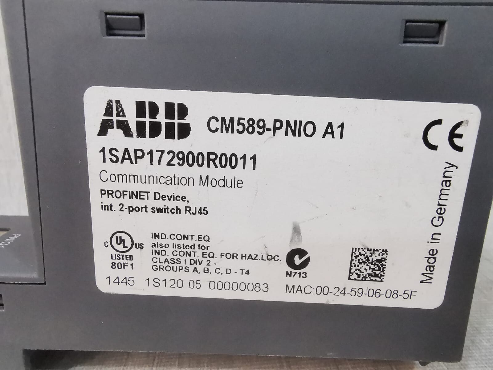 ABB 1SAP172900R0011 ABB CM589-PNIO A1 Communication Module 1SAP172900R0011 2