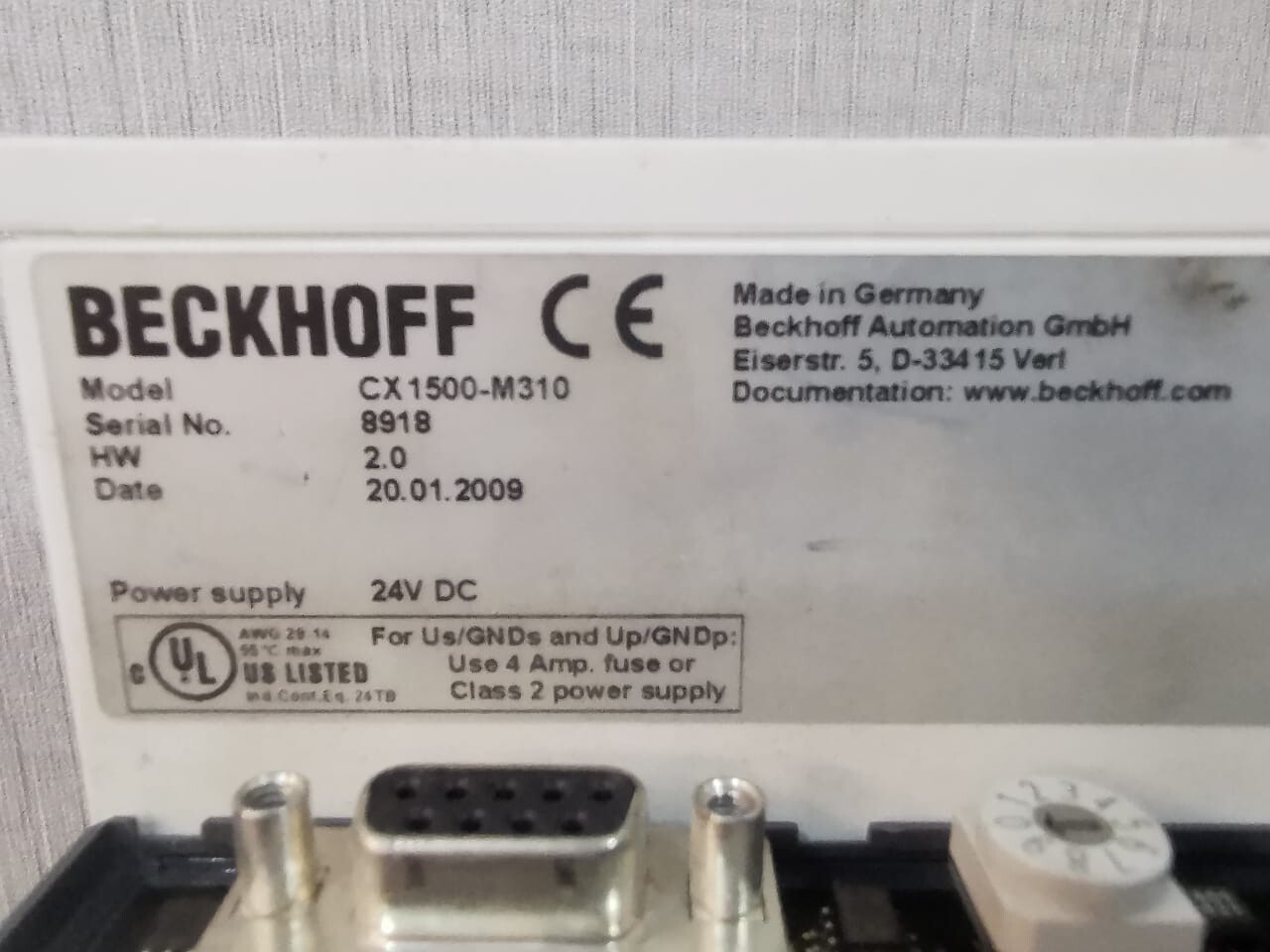Beckhoff CX1500-M310 BECKHOFF CX1500-M310 MODULE 3