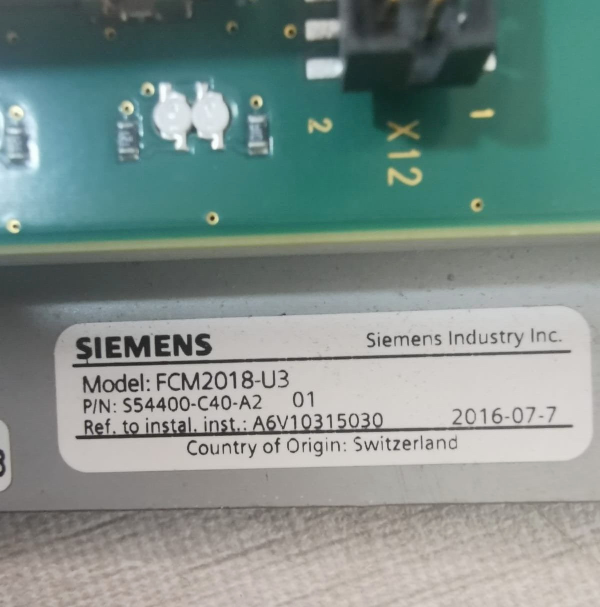 Siemens FCM2018-U3 SIEMENS FCM2018-U3 FIRE CONTROL PANEL 3