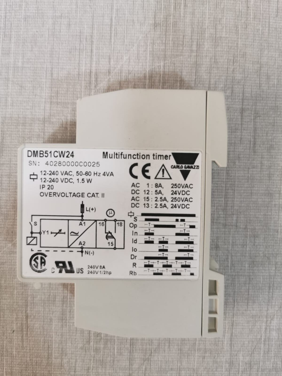 Carlo Gavazzi DMB51CW24 CARLO GAVAZZI DMB51CW24 Multifunctional Time Relay 3