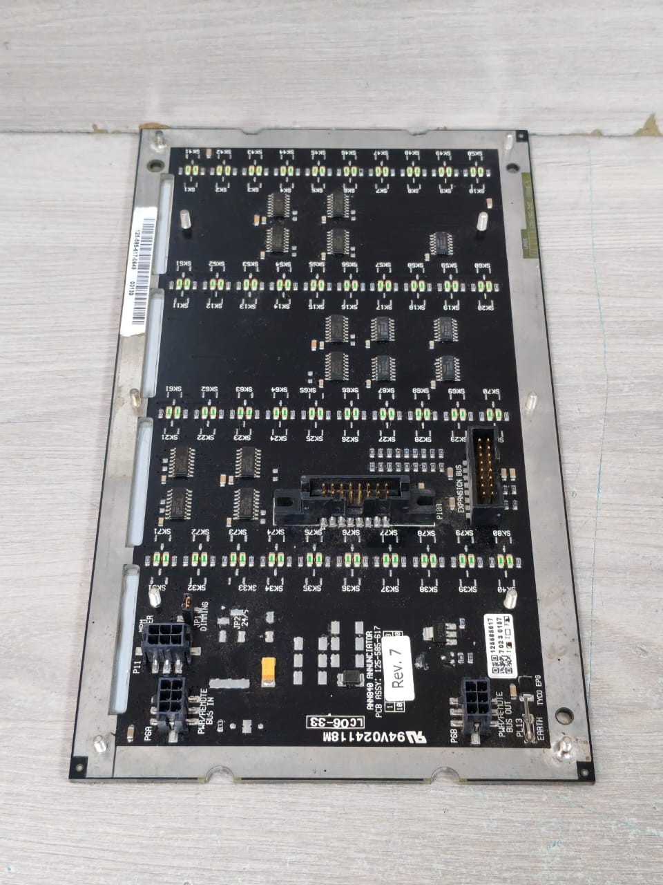 TYCO 125-585-617 REV.7 / LCO6-33 TYCO ANN40 ANNUNCIATOR PCB ASSY 125-585-617 REV.7 / LCO6-33 6