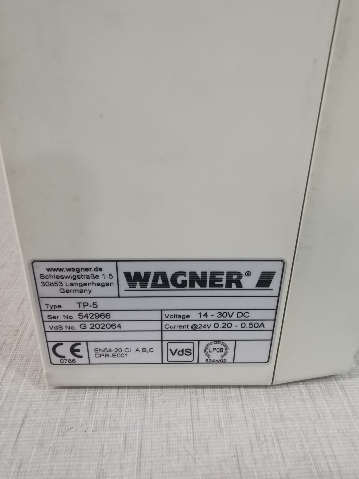 WAGNER TP-5 WAGNER TP-5 Air Sampling Detector 3