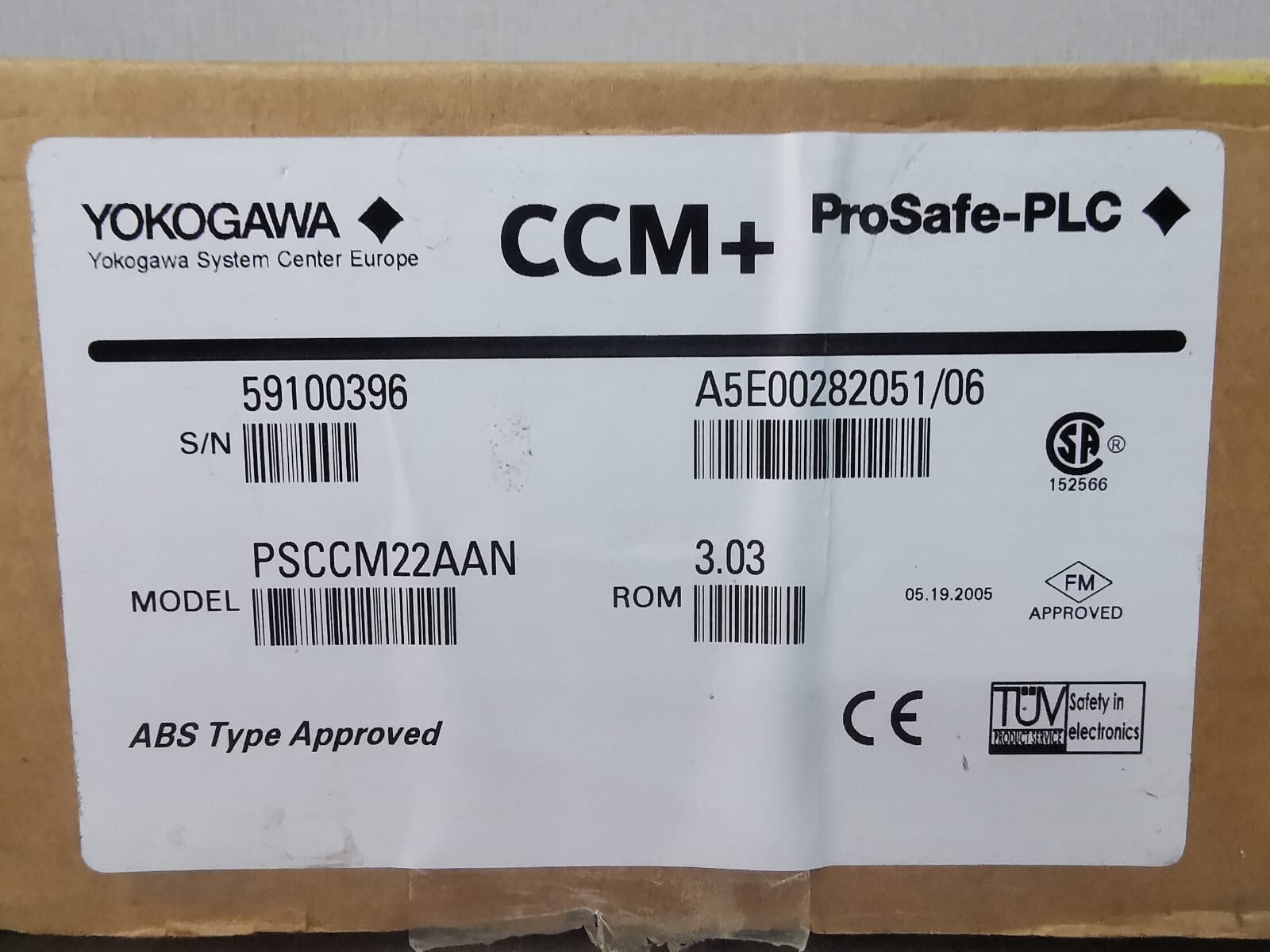 Yokogawa PSCCM22AAN YOKOGAWA CCM+ PSCCM22AAN Prosafe-PLC Critical Control Module ROM VER3.03 24VDC 7