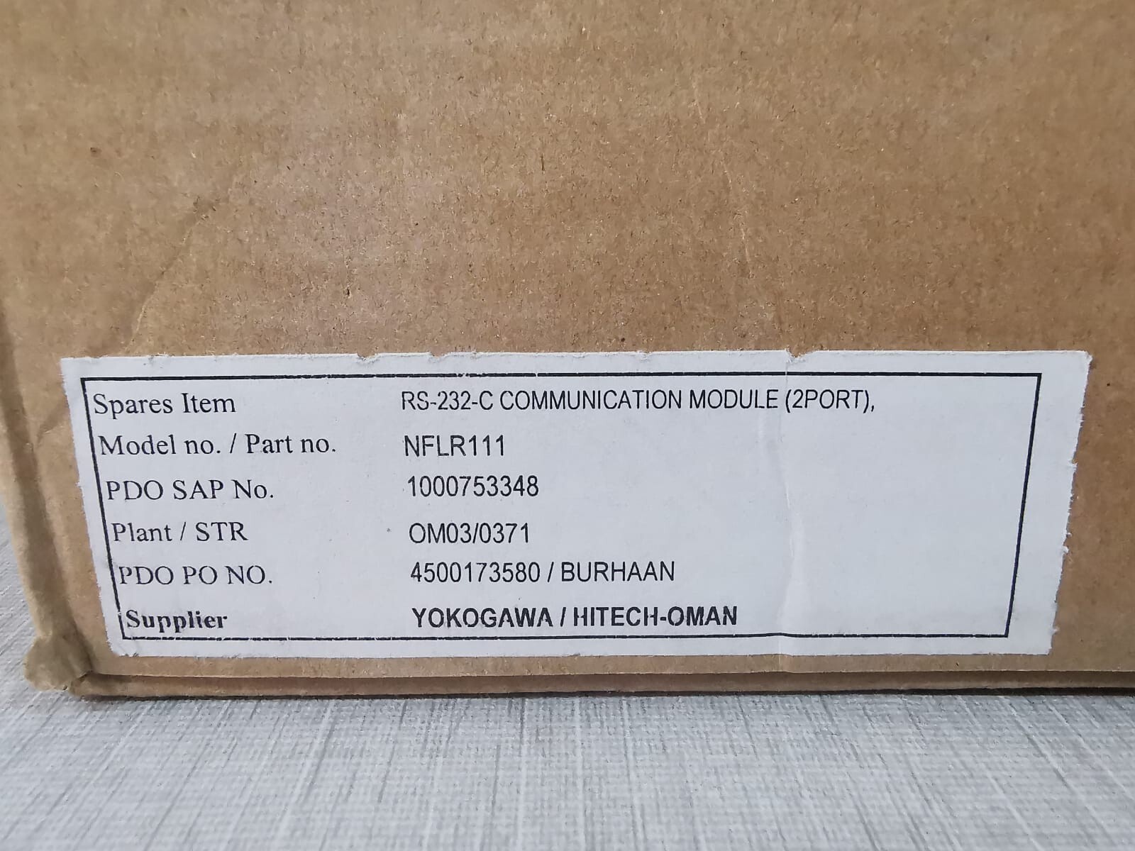 Yokogawa NFLR111-S00 YOKOGAWA NFLR111 RS-232C MODULE NFLR111-S00 S1 7