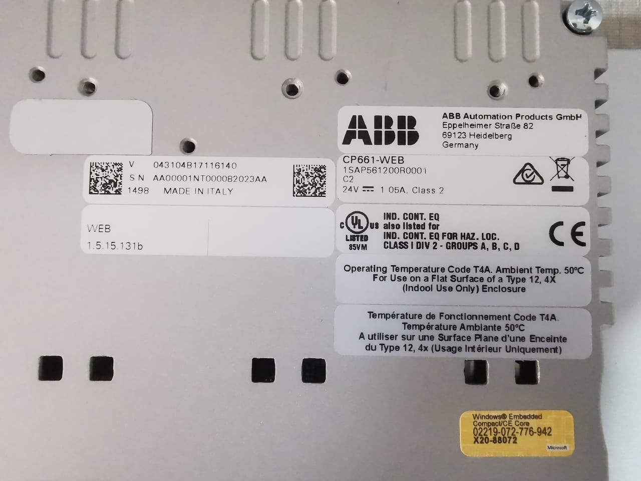 ABB 1SAP561200R0001 ABB CP661-WEB CONTROL PANEL DISPLAY 1SAP561200R0001 7