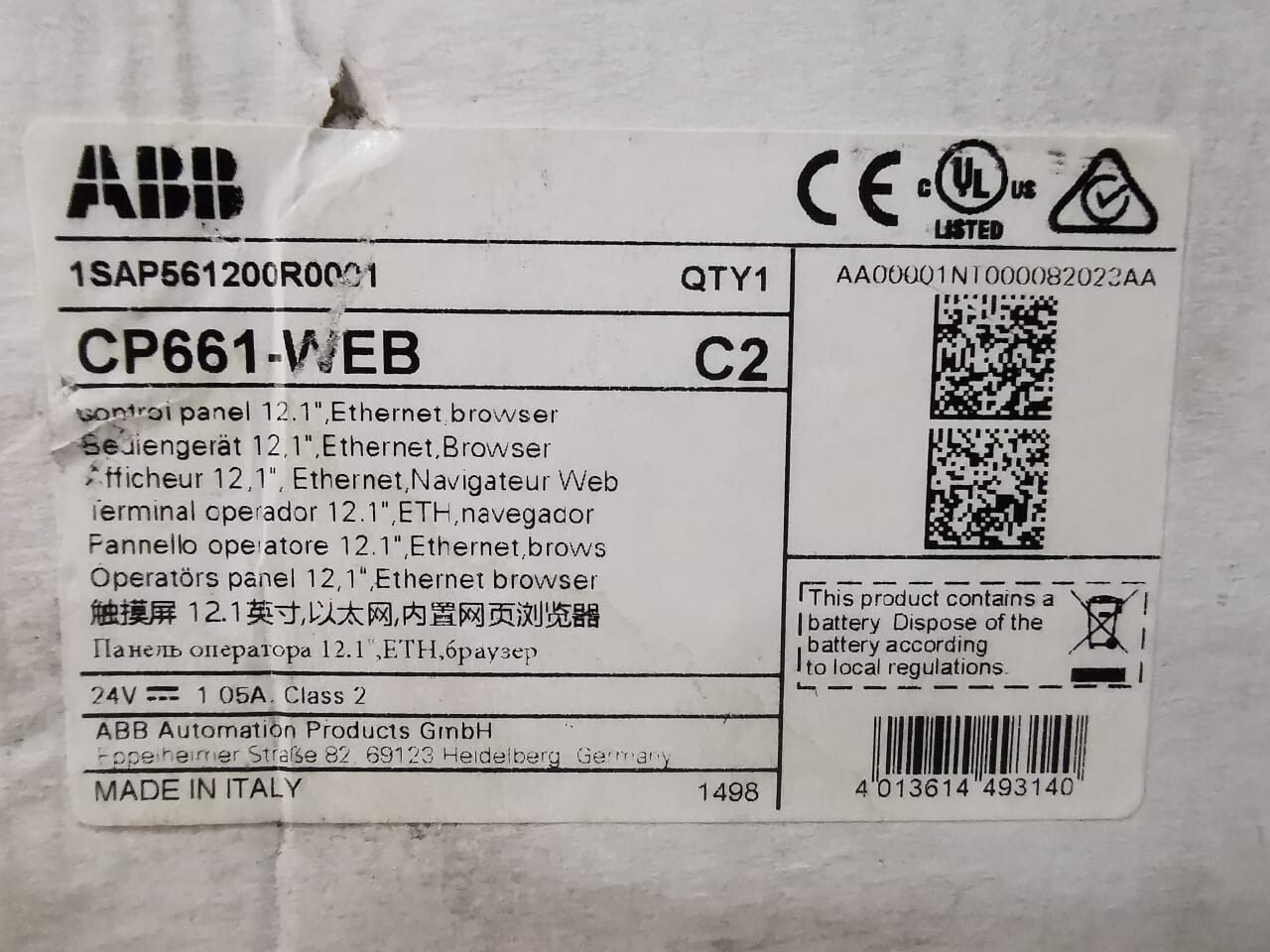 ABB 1SAP561200R0001 ABB CP661-WEB CONTROL PANEL DISPLAY 1SAP561200R0001 10