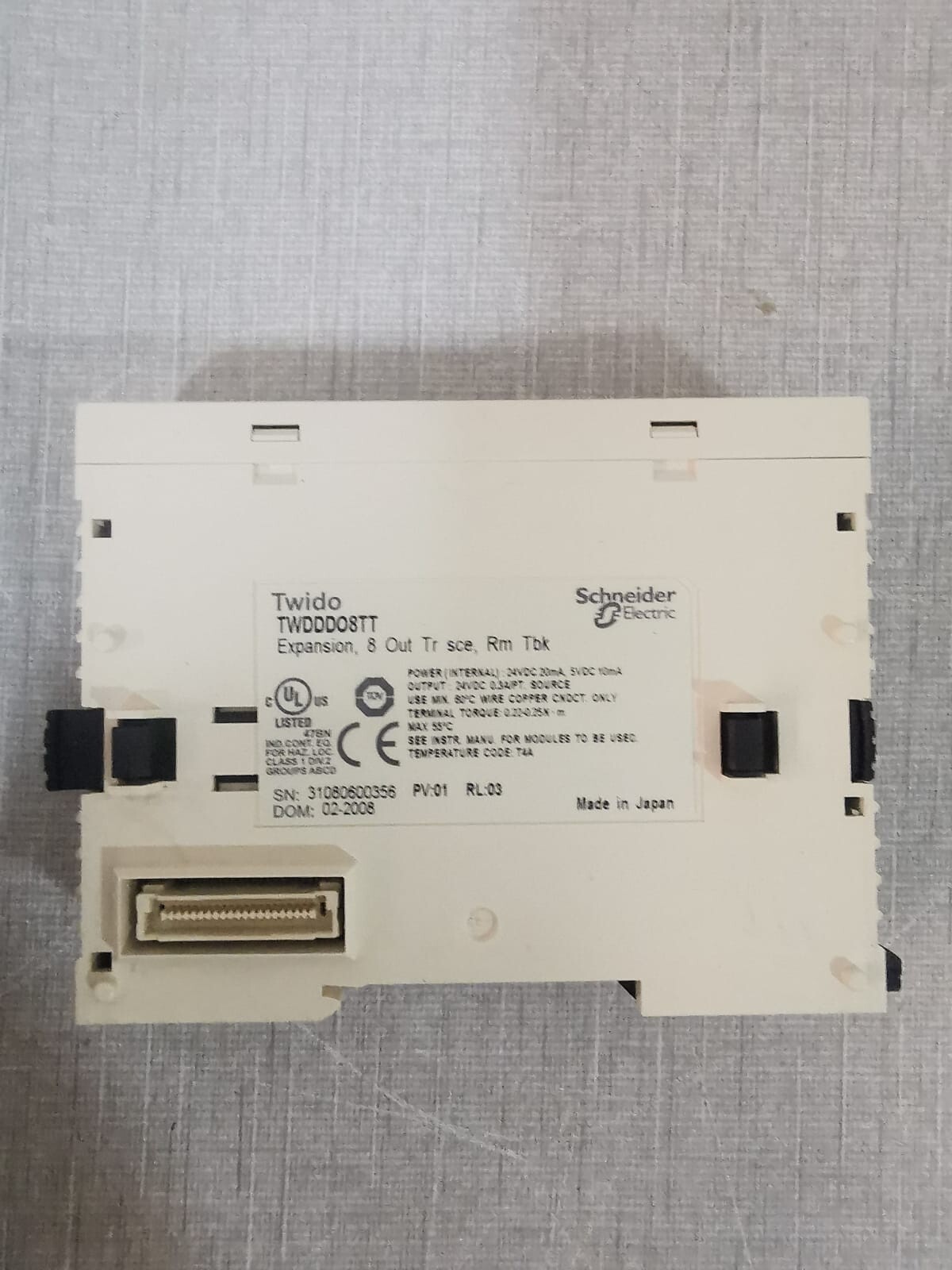 Schneider Electric TWDDDO8TT Schneider Electric TWIDO TWDDDO8TT EXPANSION MODULE 24VDC 2OmA 3