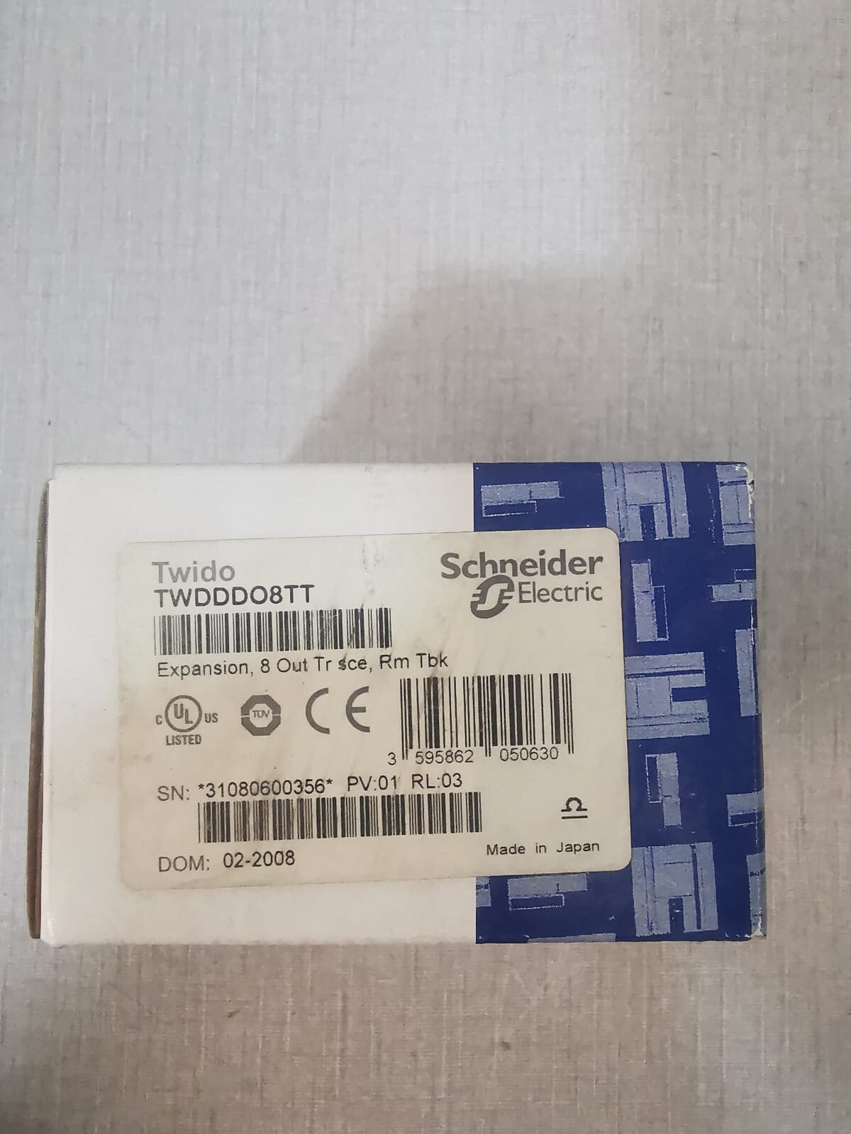 Schneider Electric TWDDDO8TT Schneider Electric TWIDO TWDDDO8TT EXPANSION MODULE 24VDC 2OmA 6
