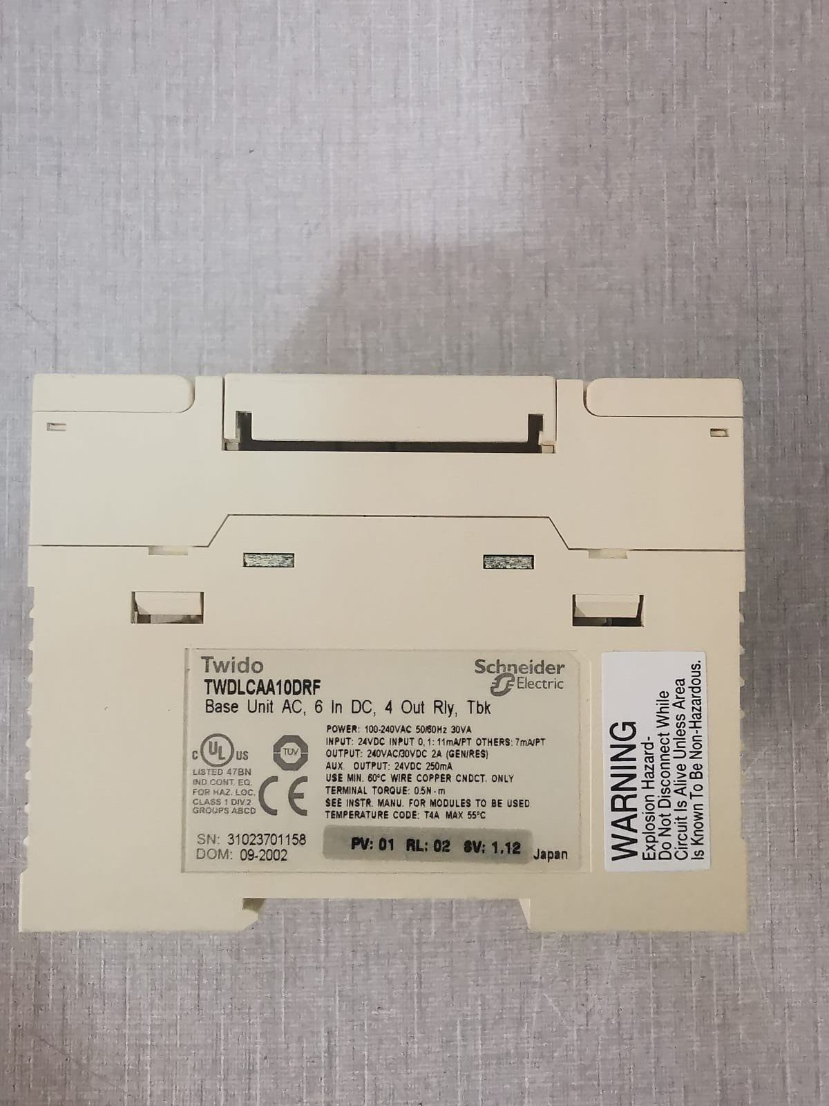 Schneider Electric TWDLCAA10DRF Schneider Electric TWIDO TWDLCAA10DRF BASE UNIT 24VDC 4